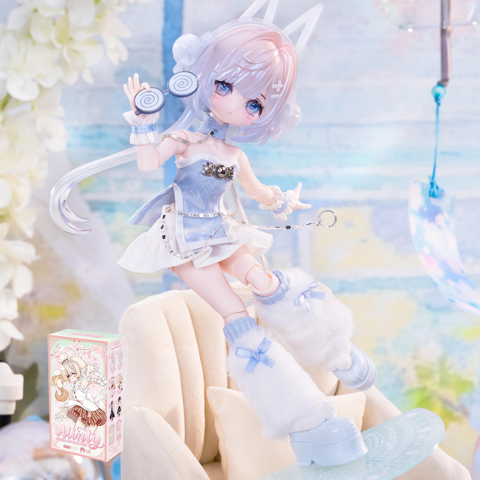 TOYVERSE COME4FREE BJD Minty Little Lucky Spirits Series, ChiSu, edycja standardowa, 1 szt./20 cm, lalka BJD, ruchoma lalka, z ubraniami dla lalek, prezent urodzinowy, 15+