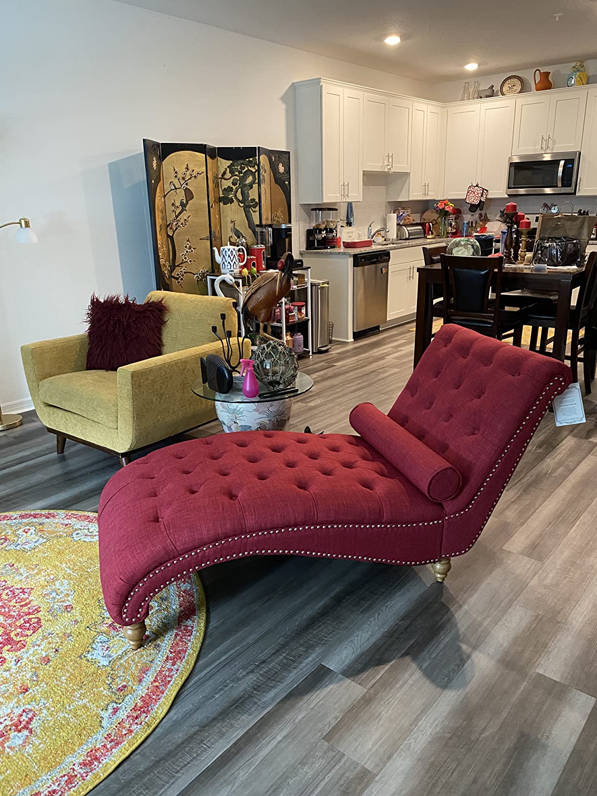 41/mo Finance Rosevera Teofila Polyester Upholstered Button Tufting