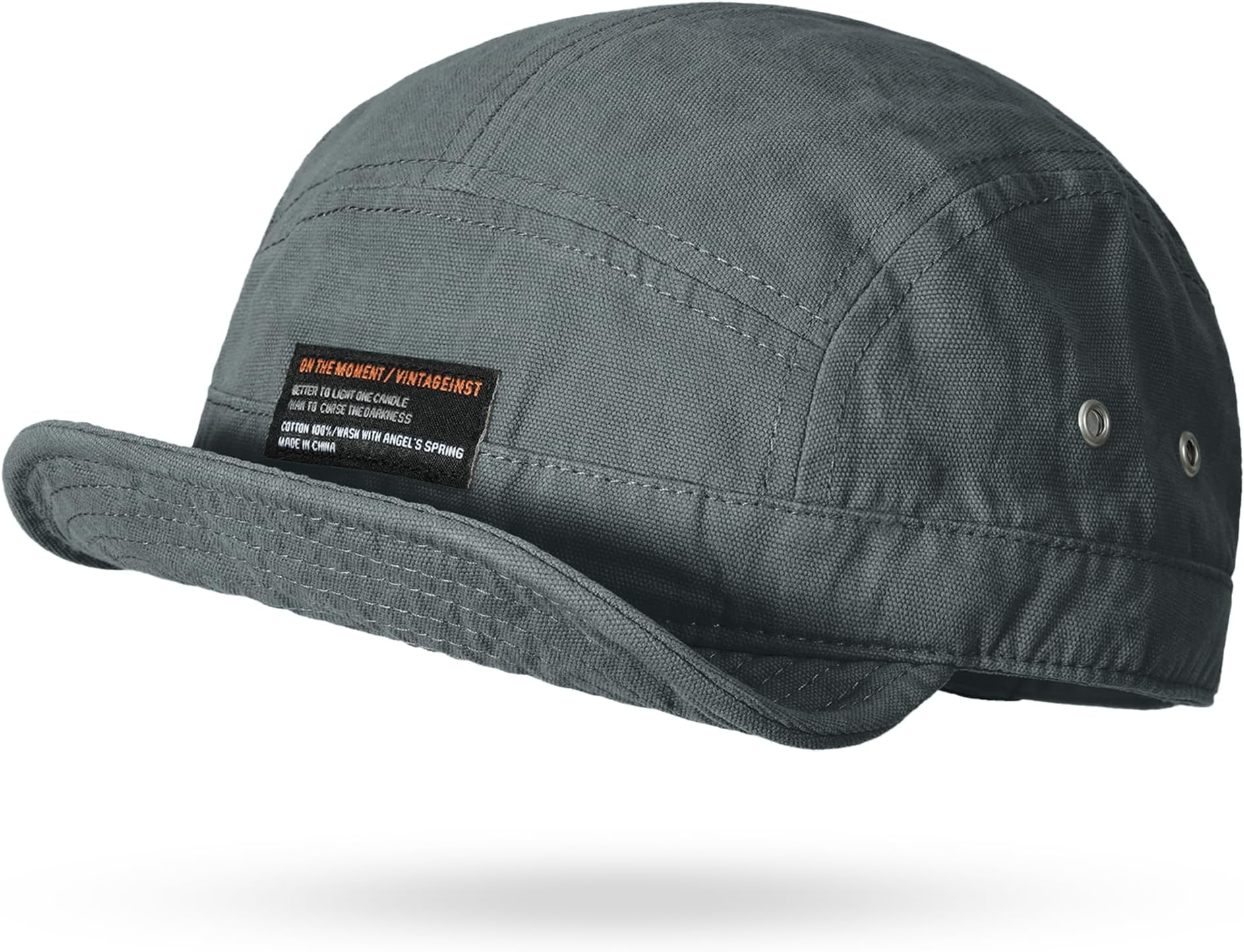 5 Panel Short Brim Baseball Cap Soft Trucker Hats Short Bill Cadet Caps Casual Umpire Dad Hats Snapback Hats for Men