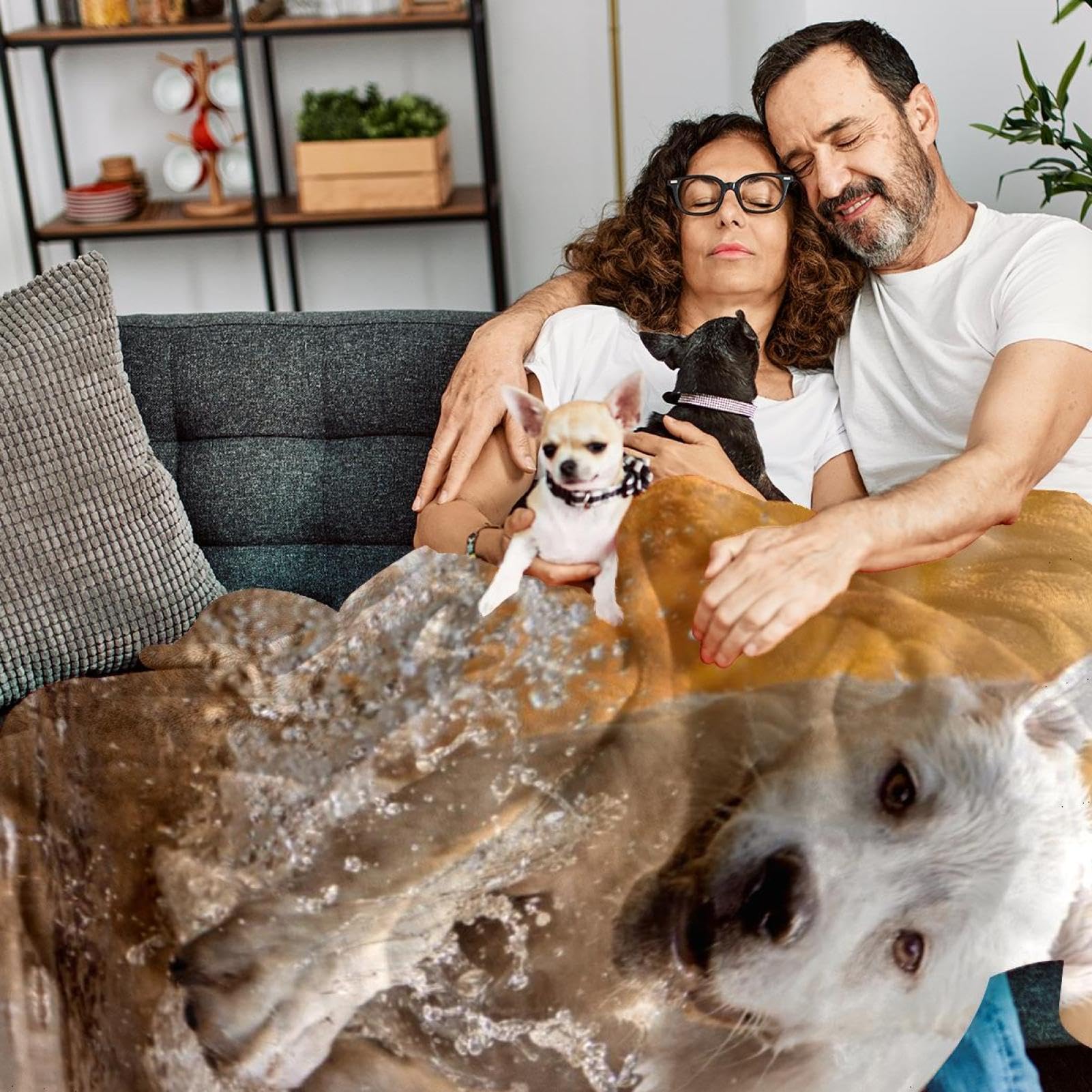 Couverture Polaire Chien Blanc Couverture Microfibre Chaude Et Douce Jeté De Canapé Couverture 150×200cm