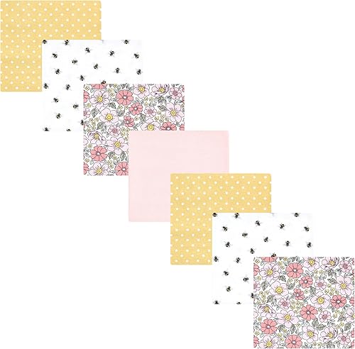 Miniatura 20 de Hudson Baby Paquete de 7 mantas receptoras unisex de franela de algodón para bebé, Dino Friends, talla única Abeja,Azul Verde Dino,Azul