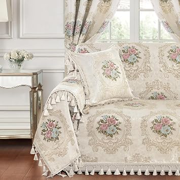 Sofa Cover 2 3 Seater, Floral Couch Cover Black 180x300cm