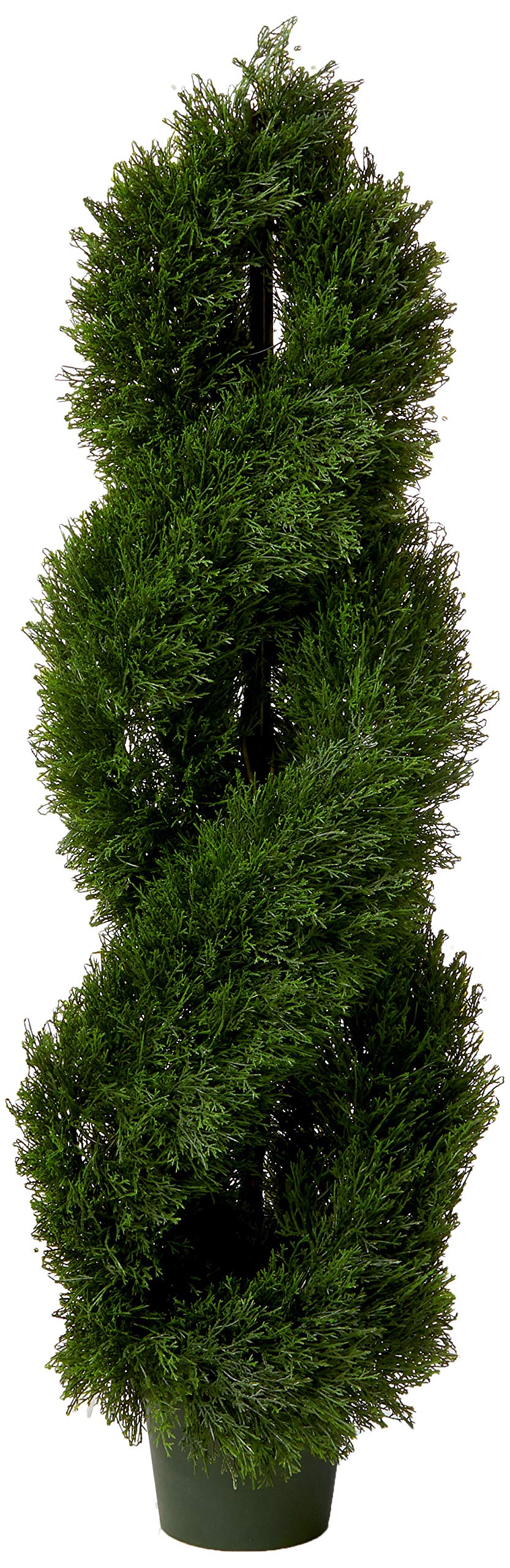 Nearly Natural 5482 Double Pond Cypress 4'H Spiral Topiary UV Resistant with 1036 Leaves (Indoor/Outdoor),Green,10'' x 48'' x 10''