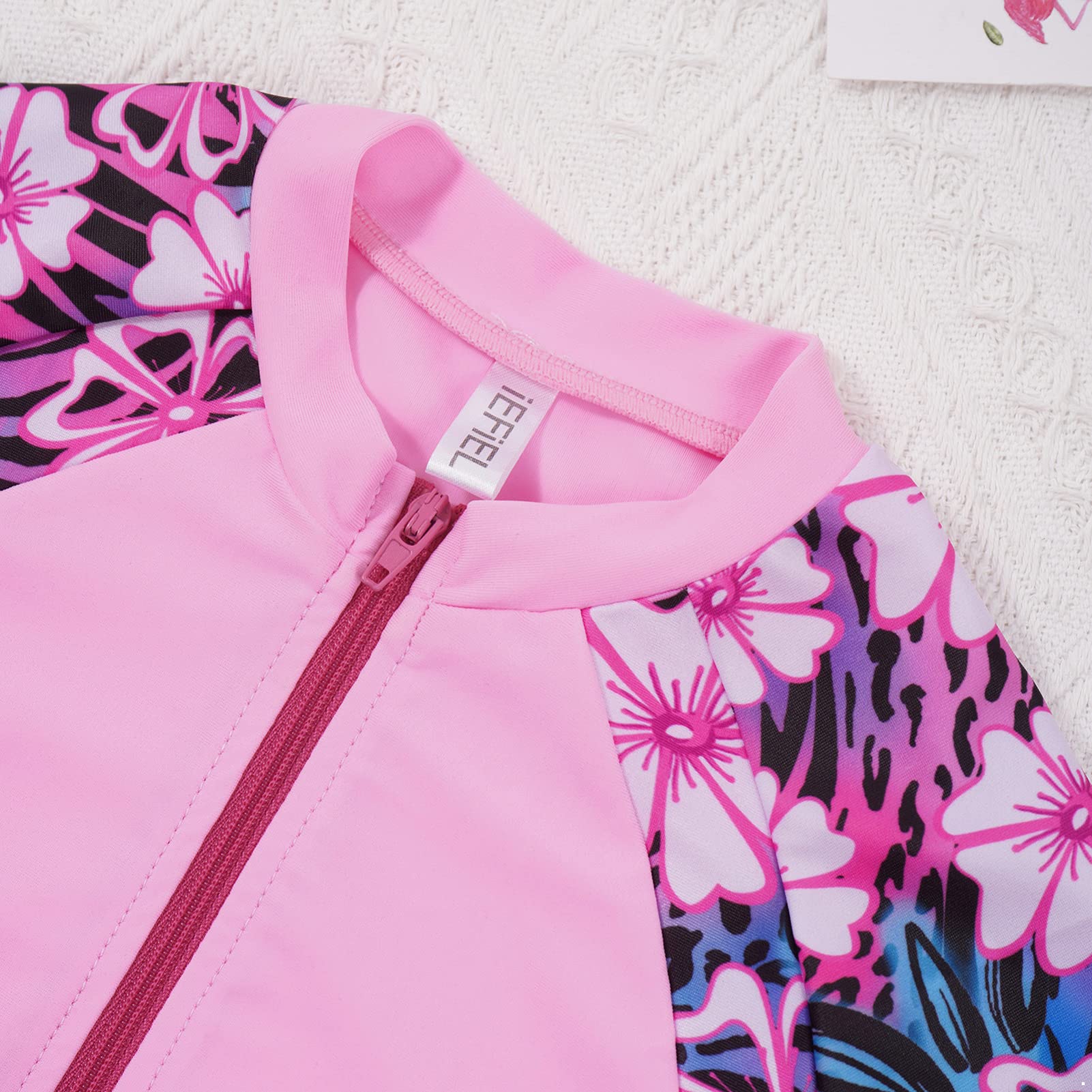 IEFIEL Traje de Baño 2 Piezas Niña Camiseta de Manga Corta y Pantalones Cortos Secado Rápido