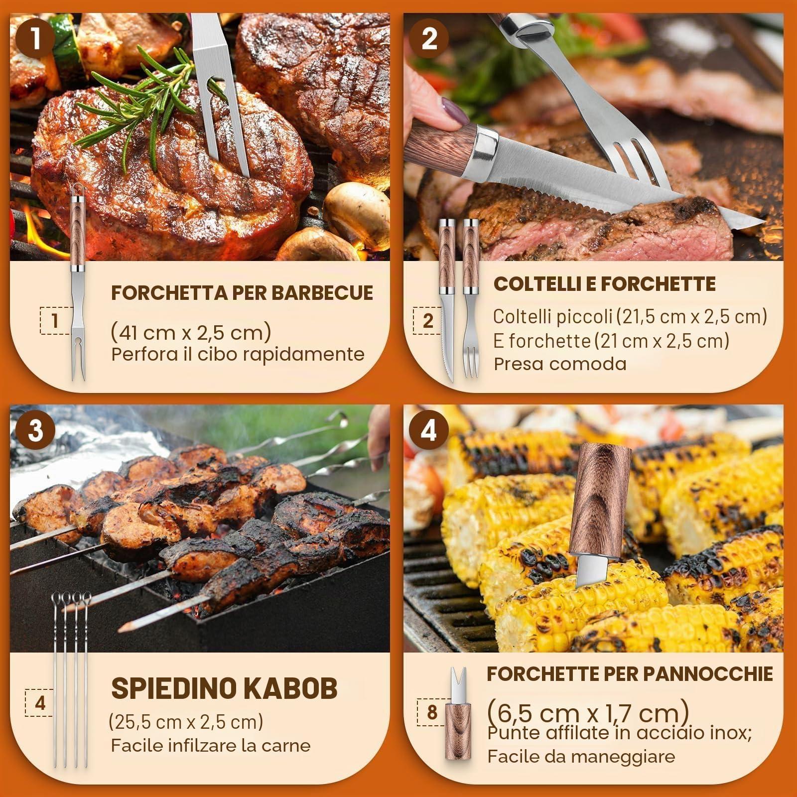 Set di posate per barbecue DRAGON RIOT in acciaio inox, set da 29 pezzi per uomini, regalo, set di accessori per barbecue premium con spatola in valigetta in alluminio, set di posate per barbecue di