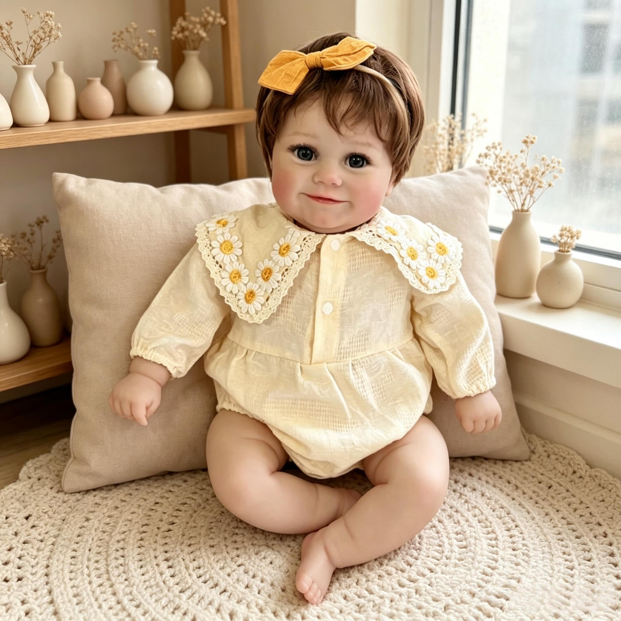 RXDOLL Realistyczne lalki Reborn Baby Dolls silikonowe na całe ciało, 50 cm, realistyczne, noworodek, dziewczynka z pełnym winylowym korpusem, prawdziwe prezenty dla lalek, zestaw zabawek z