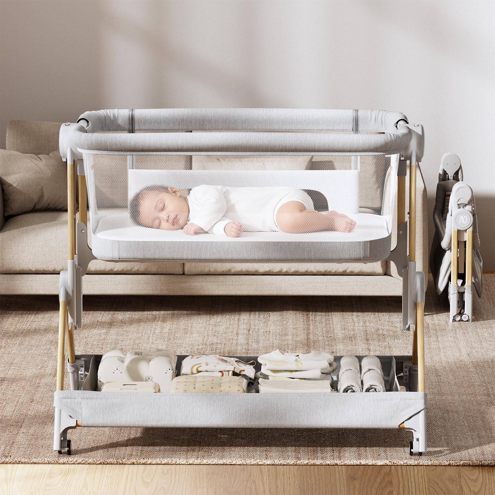 Amazon.com: ANGELBLISS Baby Bassinet, 3-in-1 Bedside Bassinet for
