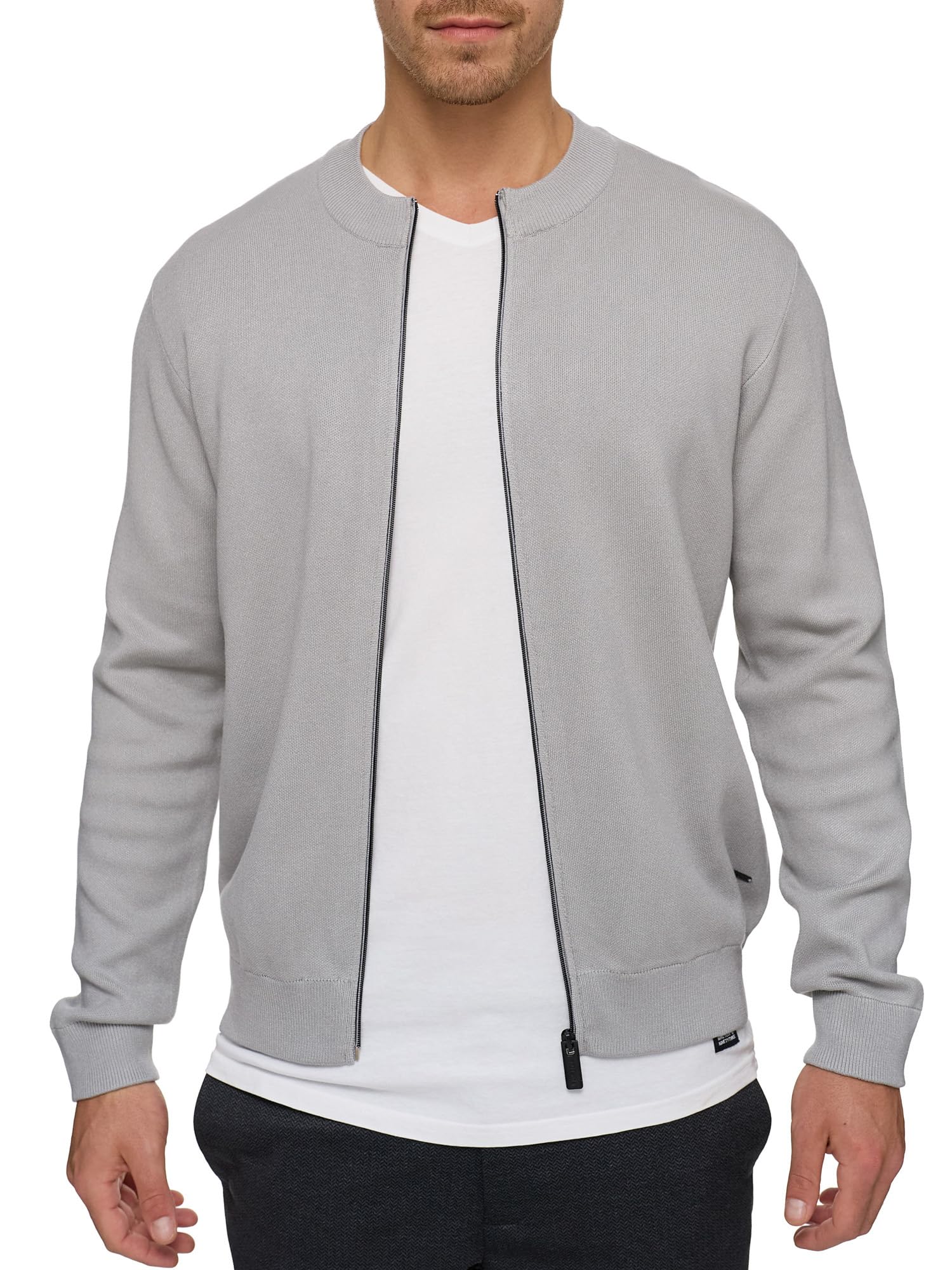 Indicode Herren INLaos Strickjacke mit Rundhalsausschnitt & Reißverschluss | Cardigan für Männer