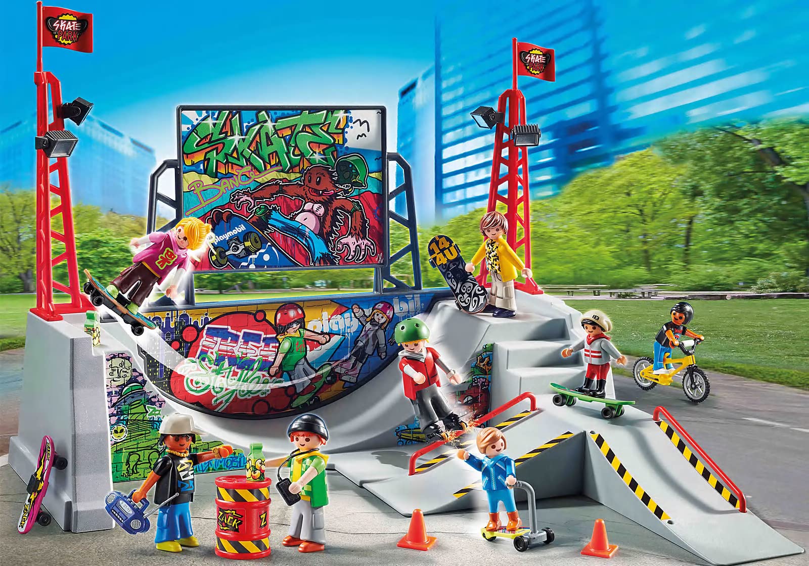 Playmobil プレイモービル蒸気機関車 鉄道模型セット ジャンク プレイモービル 70168 スケーター・パーク ／ Playmobil City Action