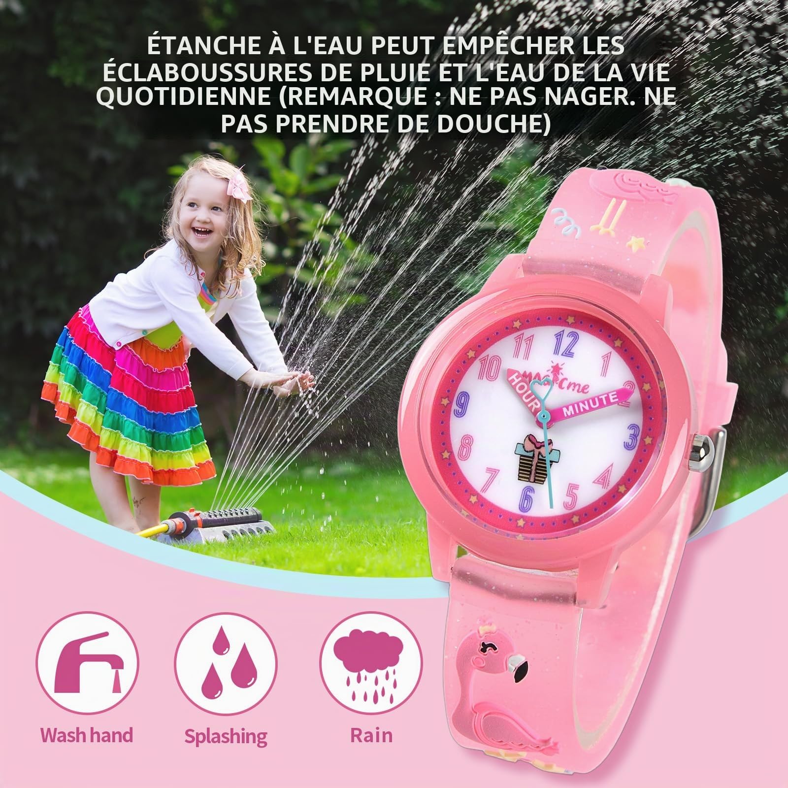 Montre pour Enfants, Montre pour Enfants Étanche 30M, Montre à Quartz Analogique De Dessin Animé 3D, Montre Bracelet Éducative pour Enfants 3 à 12 Ans.