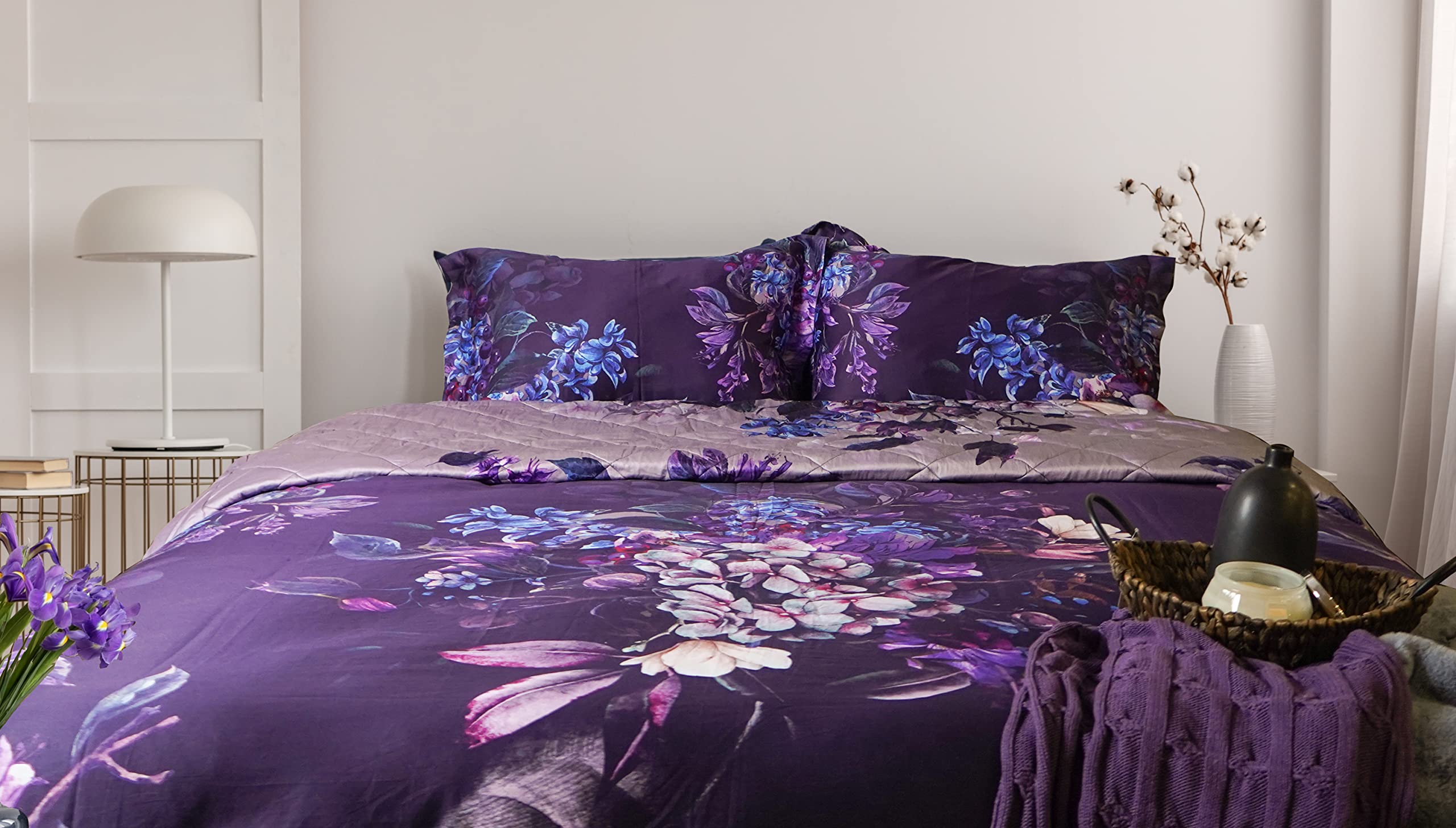 Parure housse de couette 220x240 en satin de coton pour transformer votre chambre en oasis cosy