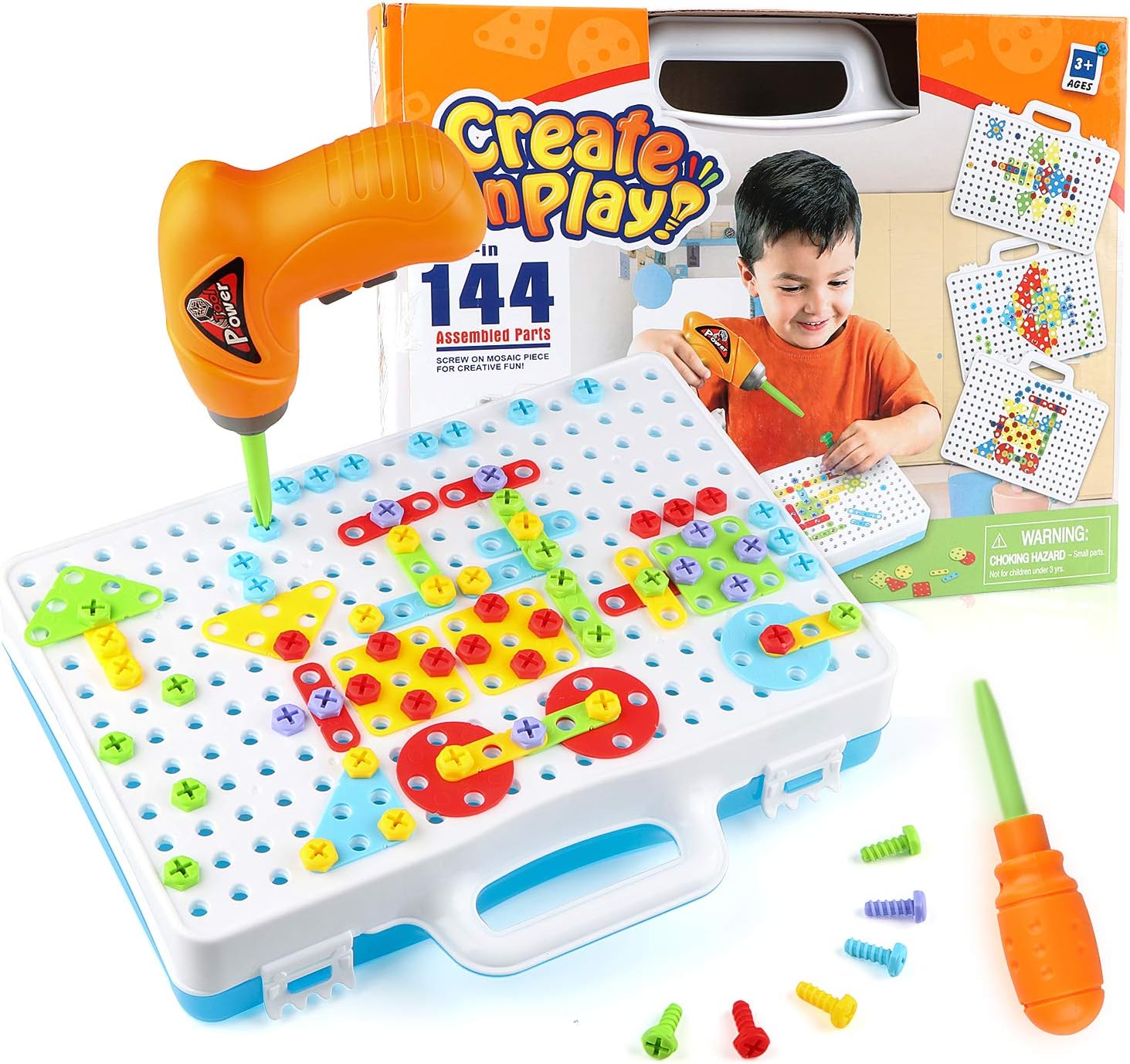 Jamohom Drilling Building STEM Toys, Electric Drill Puzzle