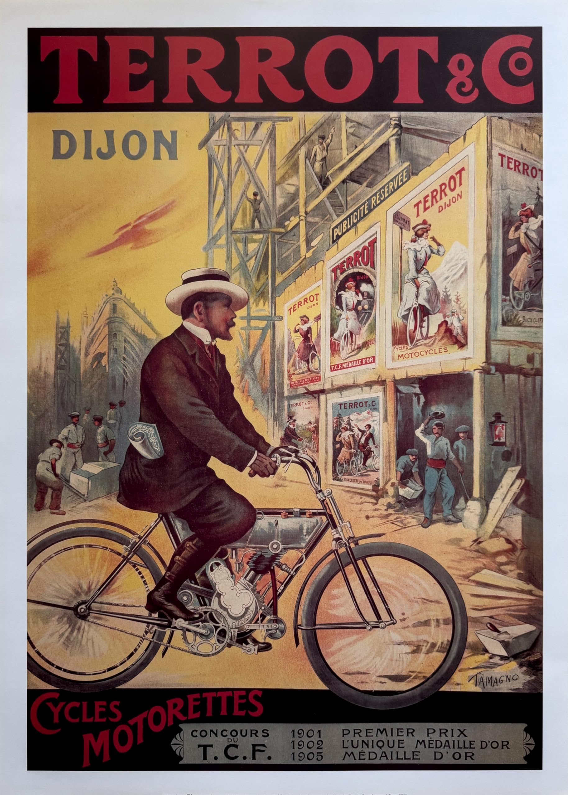 Poster Terrot Moto 125 CC R1280 - Affiche Vintage HQ 50x70cm
