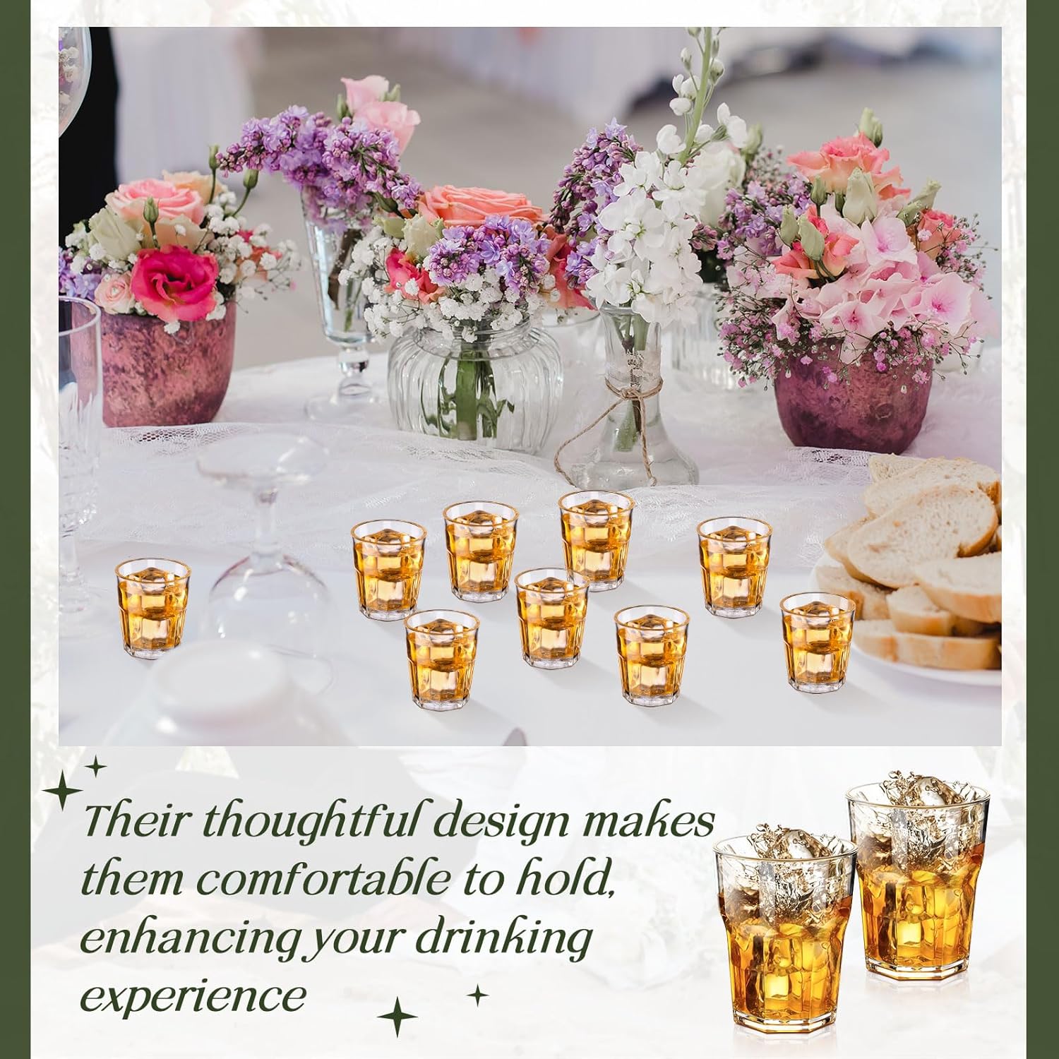 Tioncy 50 Pcs Acrylic Drinking Glasses 1.1oz Small Whiskey Glass Clear Shot Glasses Bulk Unbreakable Stackable Mixed Drinkware Mini Beer Mug for Drinking Bars Wine Vodka - Image 6