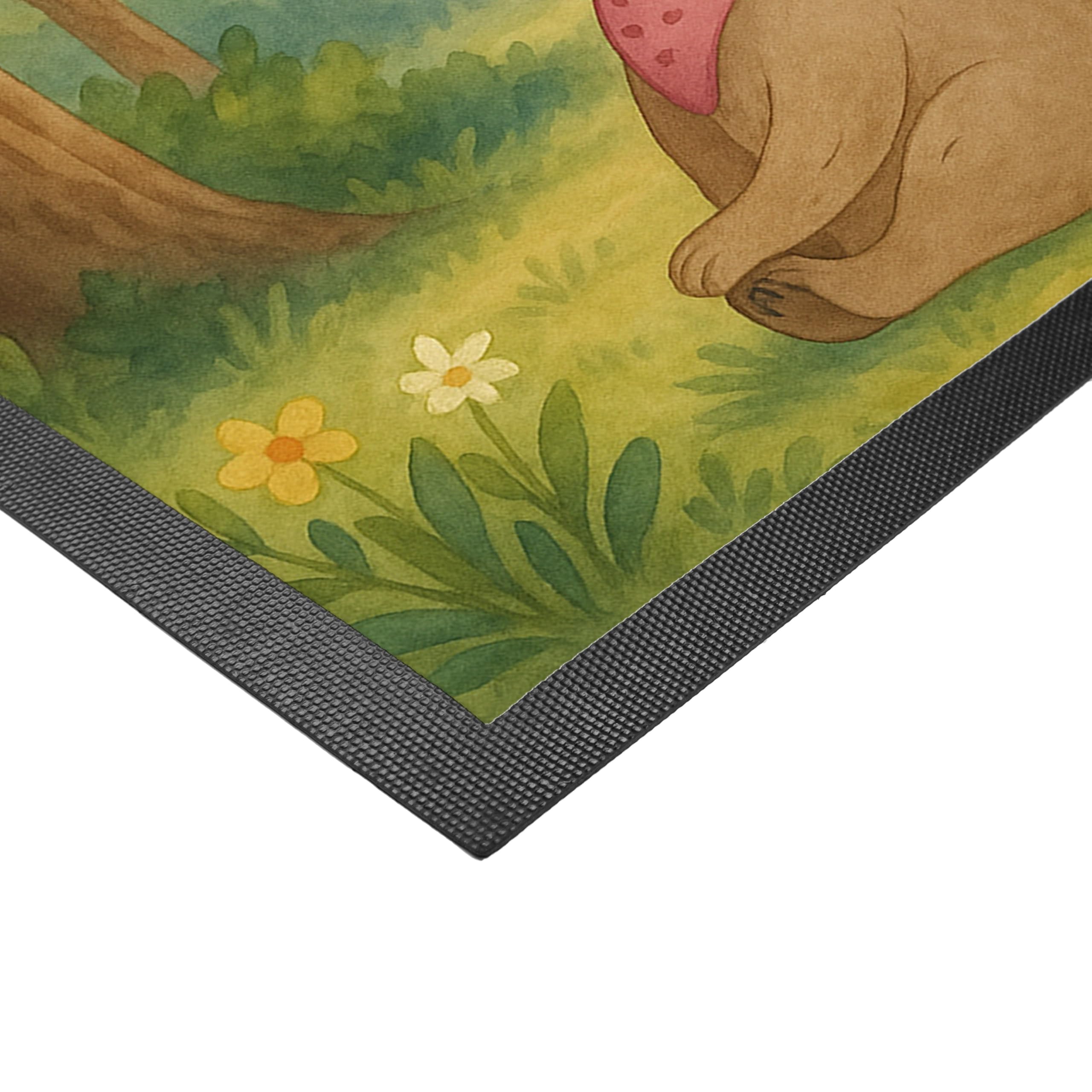 Mr. & Mrs. Panda Fußmatte personalisierbar Bär Kind Design 50 x 75 cm - Geschenk, Fussmatte personalisiert, Fußabtreter, Familie, Muttertag, Mom, Personalisierte, Mutter, mit Namen
