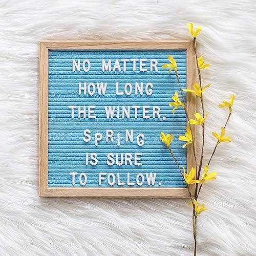 Miniatura 66 de Letrero de fieltro negro y letras blancas de 10 x 10 pulgadas Este letrero personalizable incluye 300 letras de plástico y marco de roble., Negro