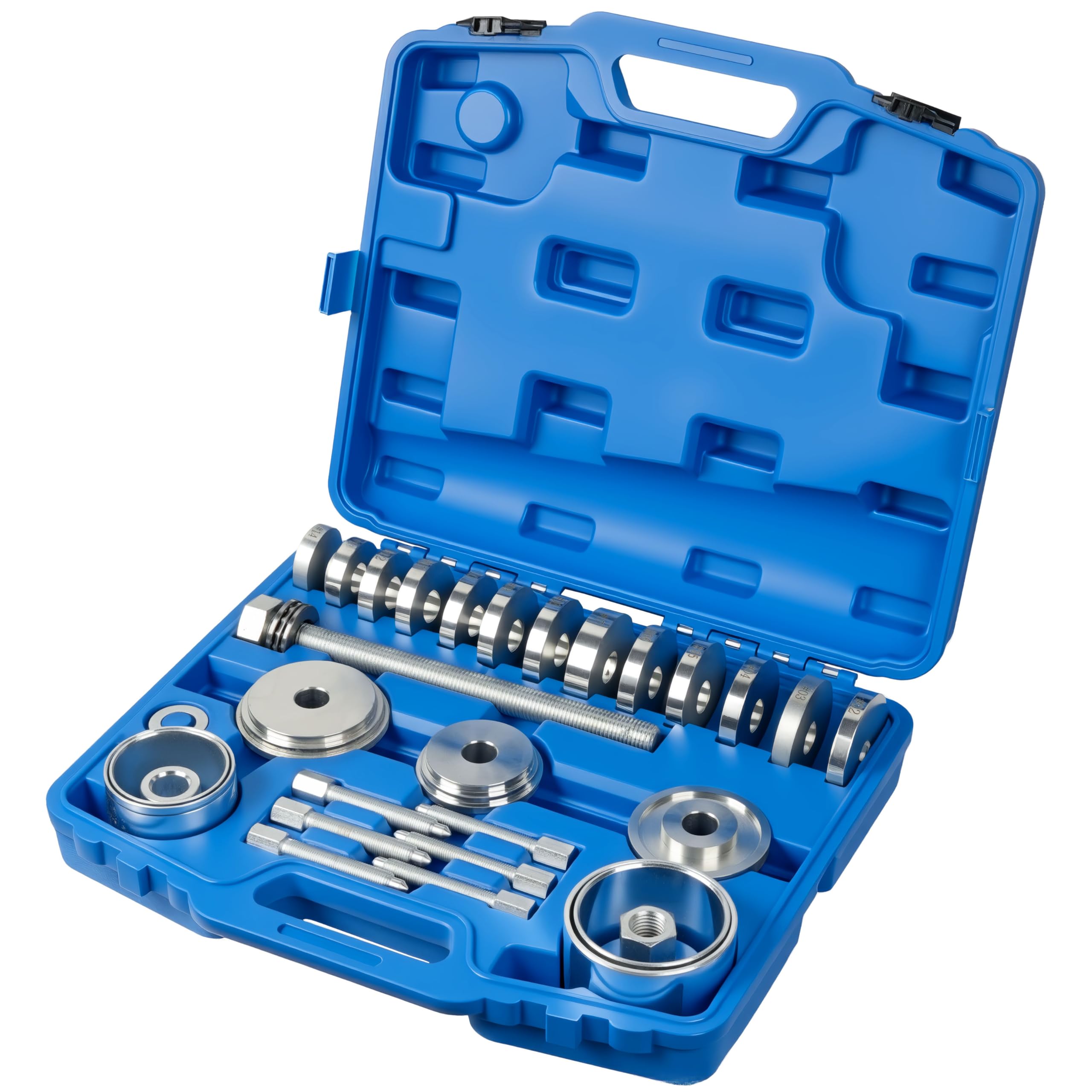 DAYUAN 31tlg Radlager Werkzeug, Radantriebslager Montagewerkzeug Satzt | Radlager Abzieher, Radnabe Ausdrücker, Montage/Demontage Set Druckplatten 55-83.4 mm, 1 Spindel，4 Demontage-Bolzen
