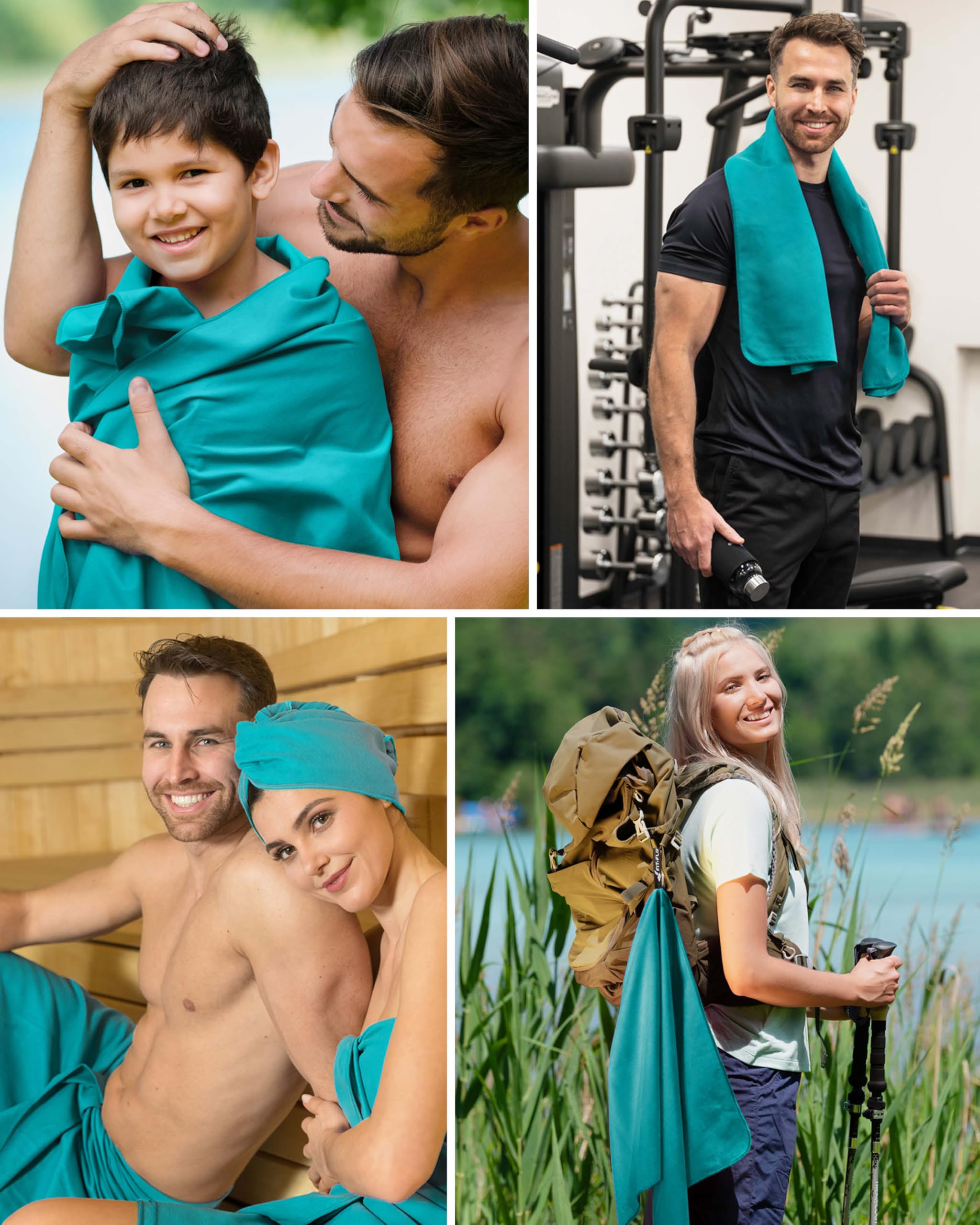 Fit-Flip Asciugamani microfibra - il perfetto telo mare microfibra grande - asciugamano palestra compatto e ultraleggero - asciugamano microfibra - ottimale per viaggio, sport e palestra