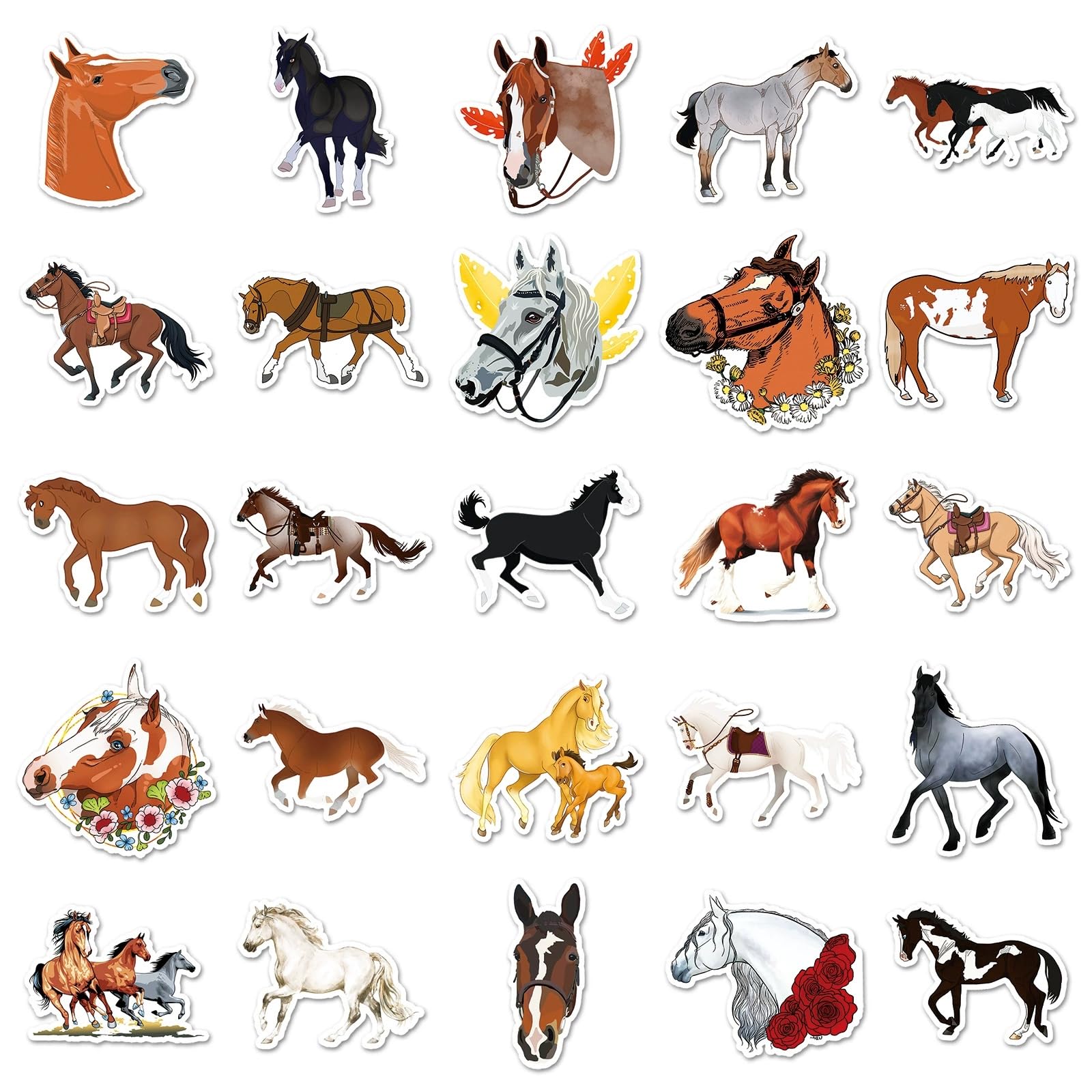 100 Pcs Horse Stickers for Kids Teens Adults Boys Girls Gift Horse Stickers Pack for Laptop,Skateboard,Luggage,Car,Bike - Image 4