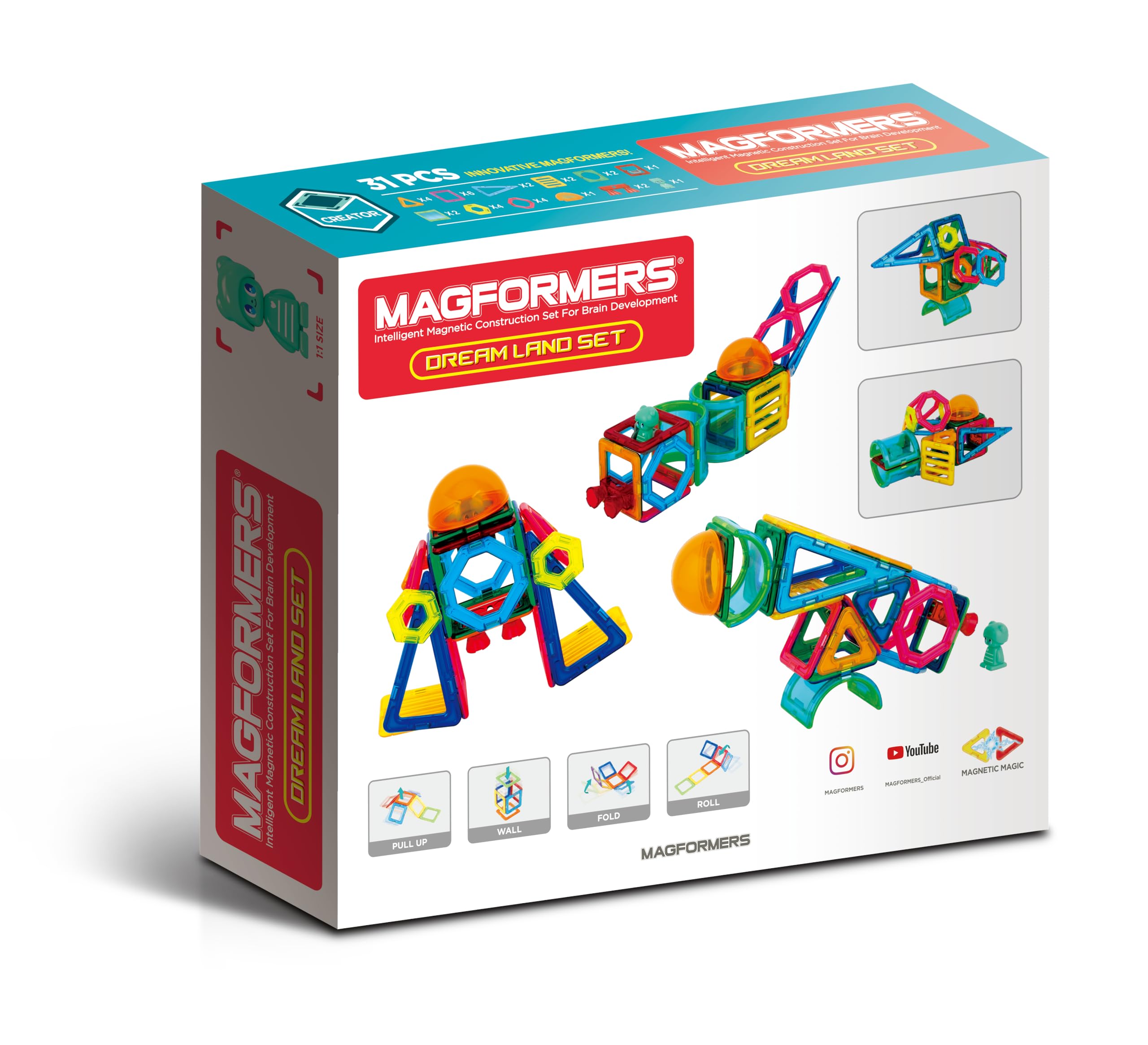 MAGFORMERS Dream Land Set, Blau, Weiß, Vielfarbig