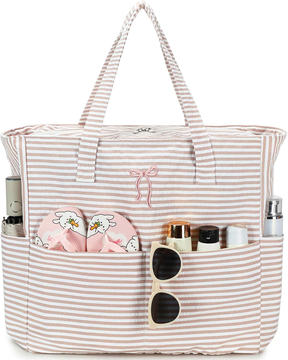 Bluboon Beach Bags for Women, Large Waterproof Tote Bag With Wet Compartment for Pool Weekender Travel Gym