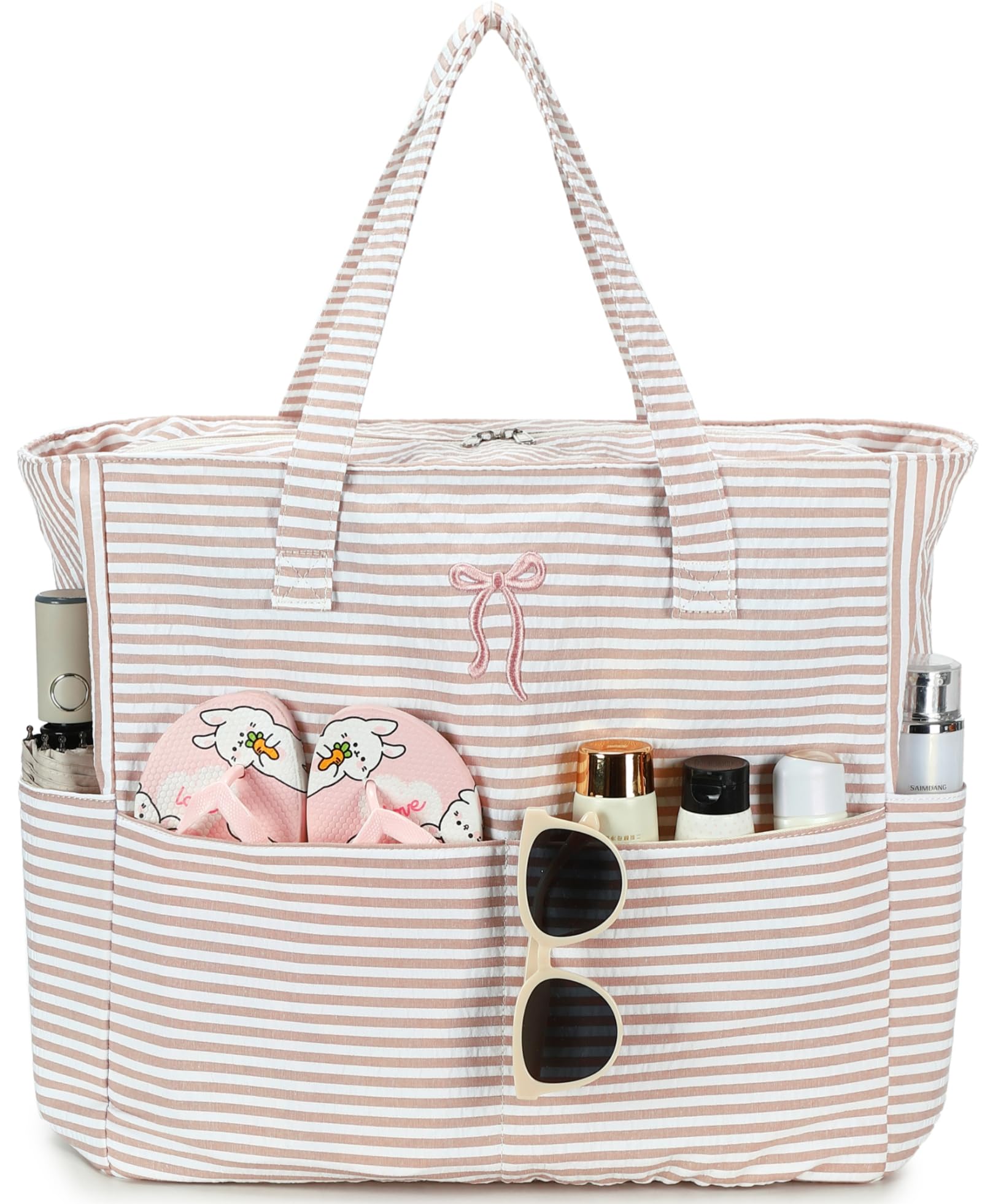 Bluboon Beach Bags for Women, Large Waterproof Tote Bag With Wet Compartment for Pool Weekender Travel Gym