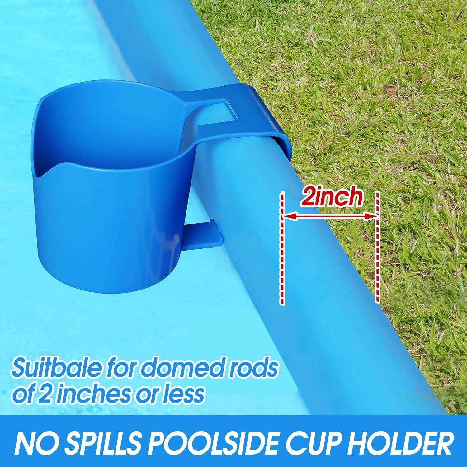 4 Pezzi Portabevande per Piscina, Portabevande Multifunzione da Piscina, Portabevande per Piscina, Portabicchieri a Bordo Piscina, Porta Bibite per Piscina per la maggior parte delle piscine (blu)