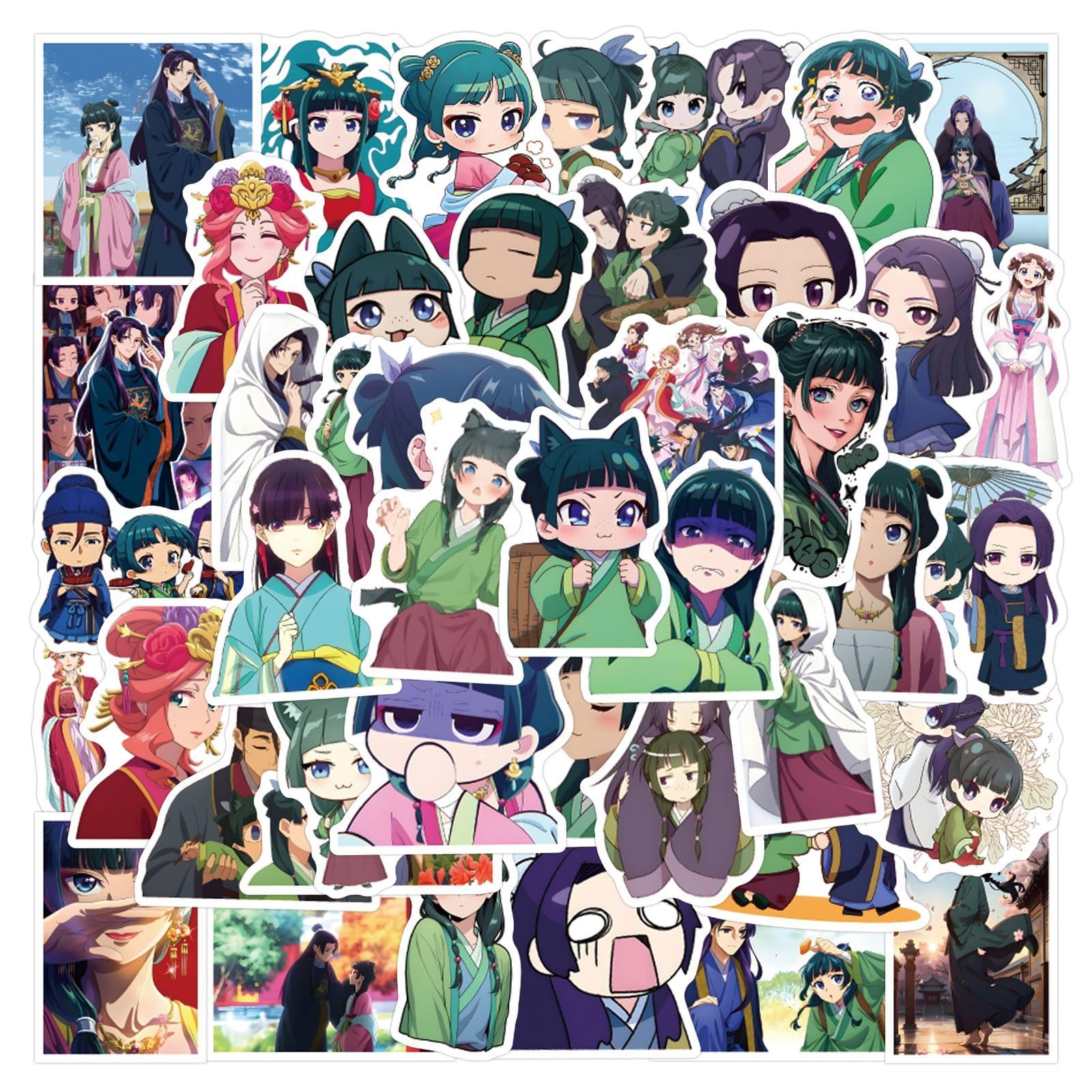 Apothecary Diaries Artbook Stickers, 60 Figure Vinyl Waterproof DIY Sticker Decals for Party, Water Bottle Scrapbook Laptop Skateboard Computer for Teens Students