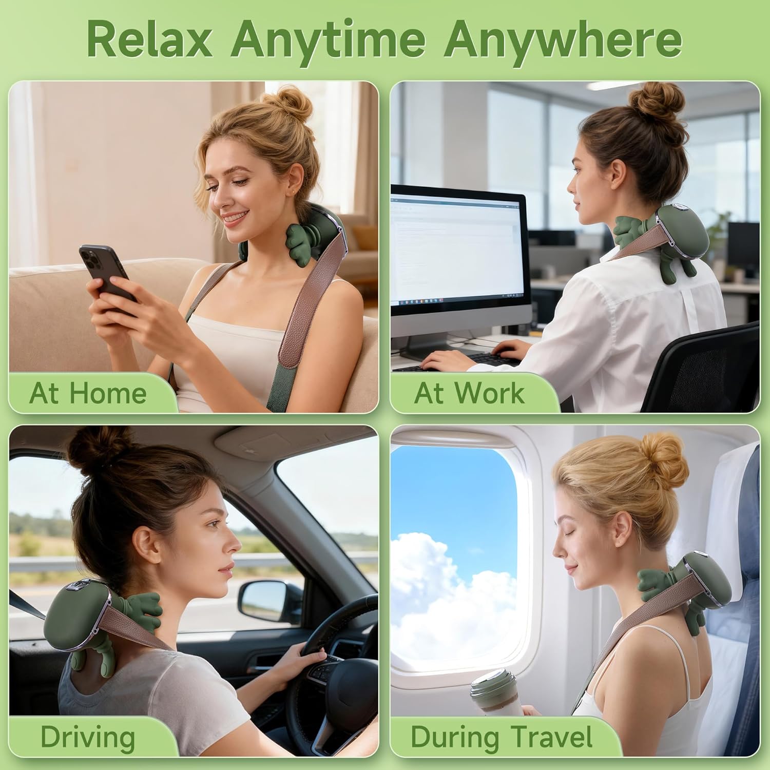 Neck Massager for Pain Relief with Heat Deep Tissue Shiatsu Neck and Shoulder Massager Bionic Hand Design for Muscle Relaxation at Home Office or Travel - Image 7