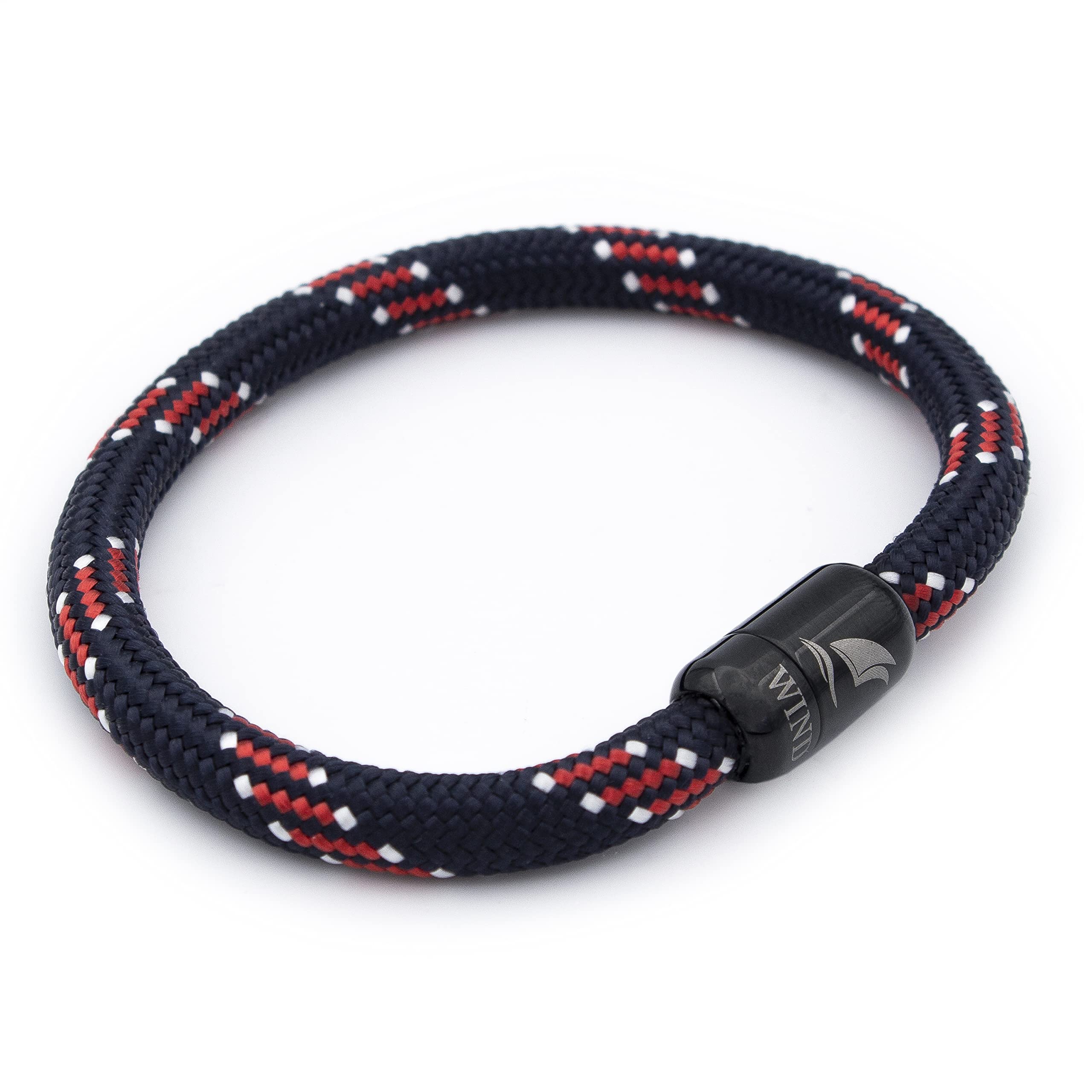 wind passion - paracord bracelet for men & women | nautical bracelet inspired by sailor sea apparel | handmade with braided rope and magnetic clasp | for men and women looking for a sports, athletic or surf style | waterproof resistant | red bracelet