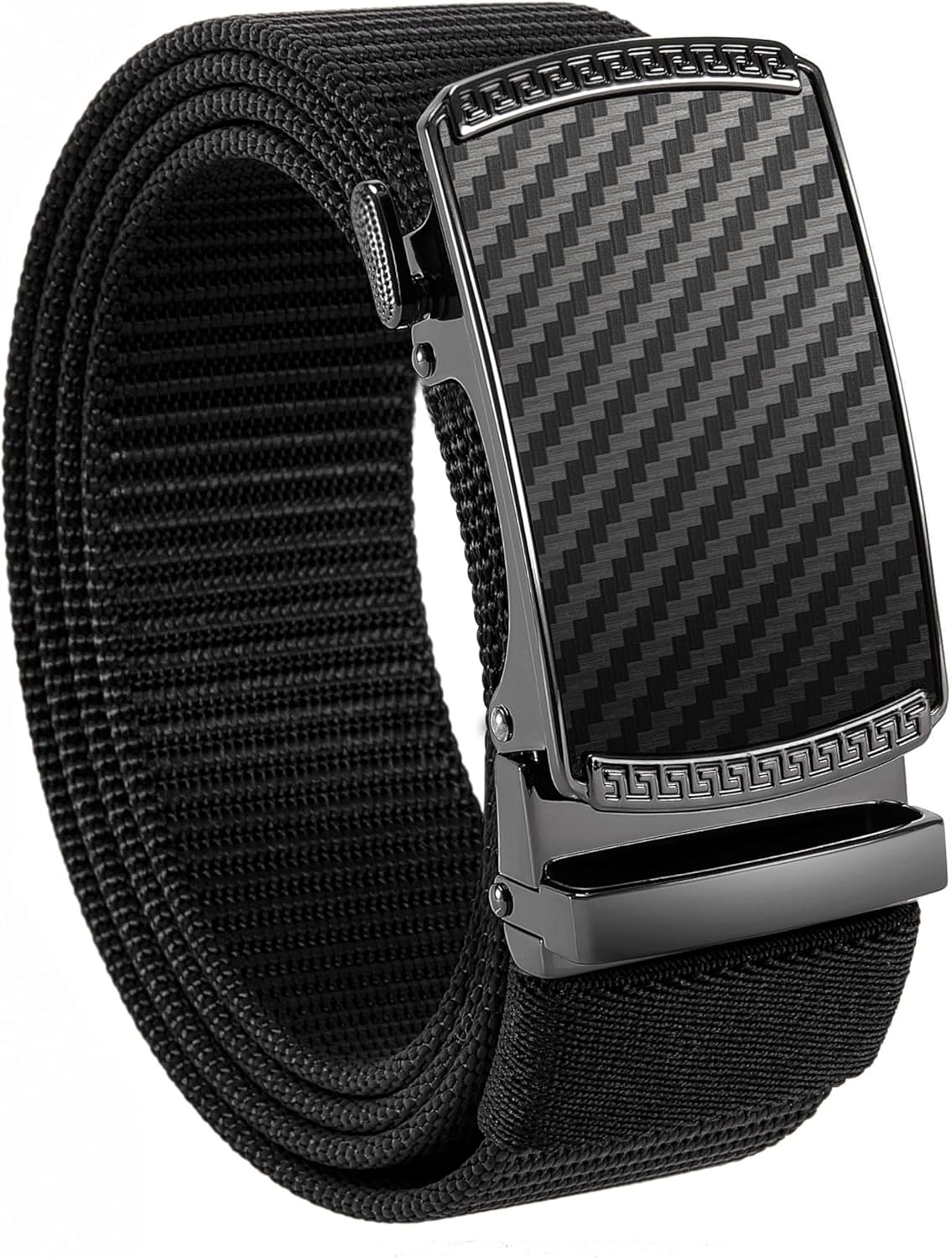 CHAOREN 1.5" Nylon Ratchet Belts for Men - Adjustable Casual Work Belt with Slide Buckle - Trim to Fit