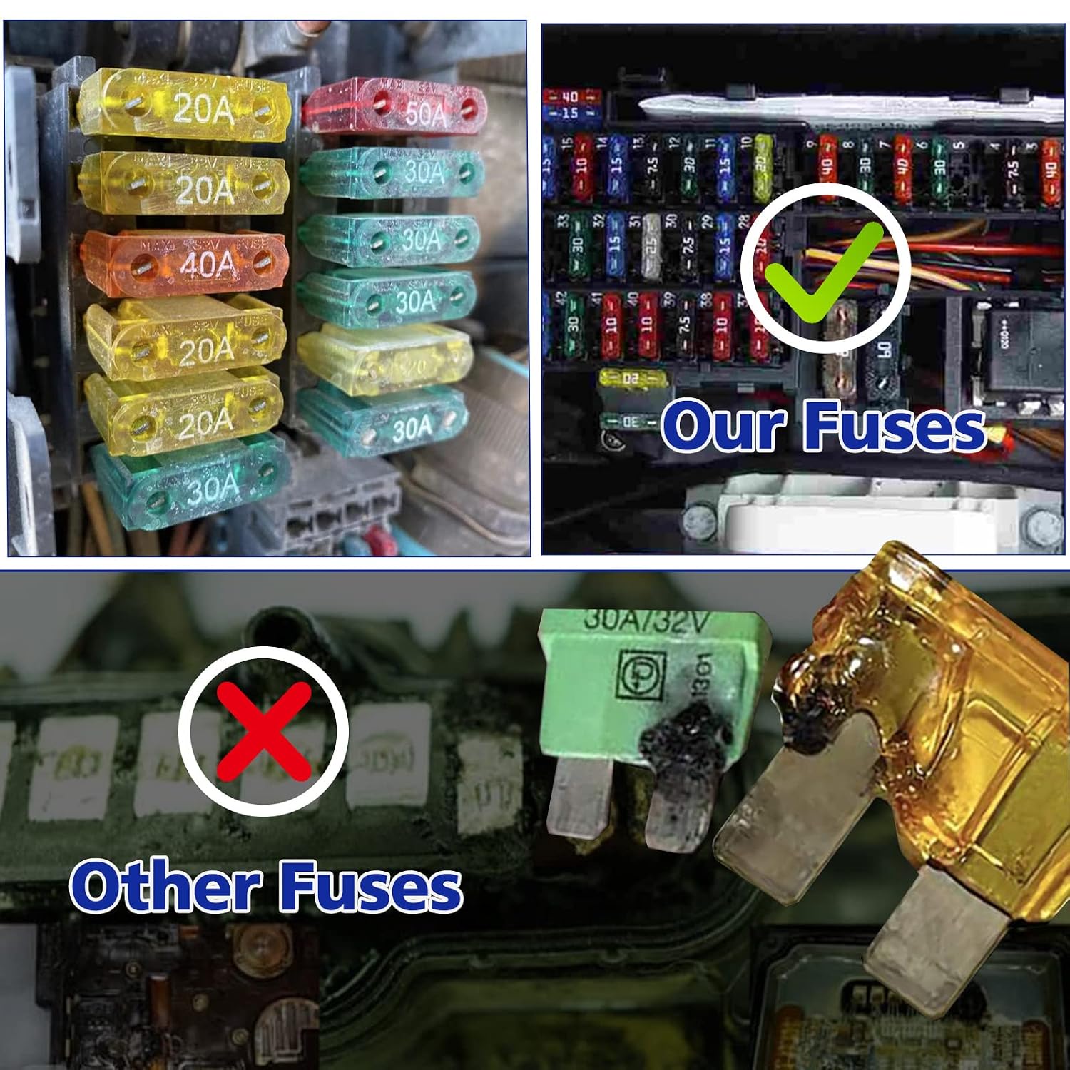 Maxi Blade Fuse Assortment, Car Fuse, 20A 30A 40A 50A 60A 70A Maxi Auto Fuse Kit, 28 Pieces BUSY-CORNER