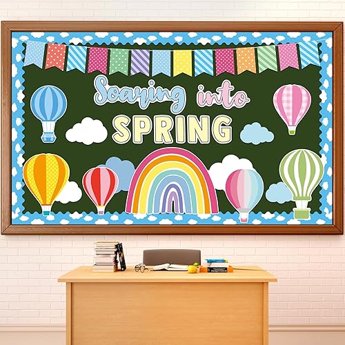 ZOIIWA DecoraciĂłn de tablĂłn de anuncios de primavera para el aula, recortes de tablĂłn de anuncios de primavera para globos de aire caliente, tablero ZOIIWA DecoraciĂłn de tablĂłn de anuncios de primavera para el aula, recortes de tablĂłn de anuncios de primavera para globos de aire caliente, tablero