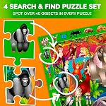 QUOKKA Puzzles pour les enfants 4-6 ans - 4 x 60 Puzzles pour les tout-petits 5-8 - Recherche éducative & Trouver un jouet pour 8-10 ans pour apprendre la forêt polaire, USA Animaux des parcs nationaux & Vie urbaine