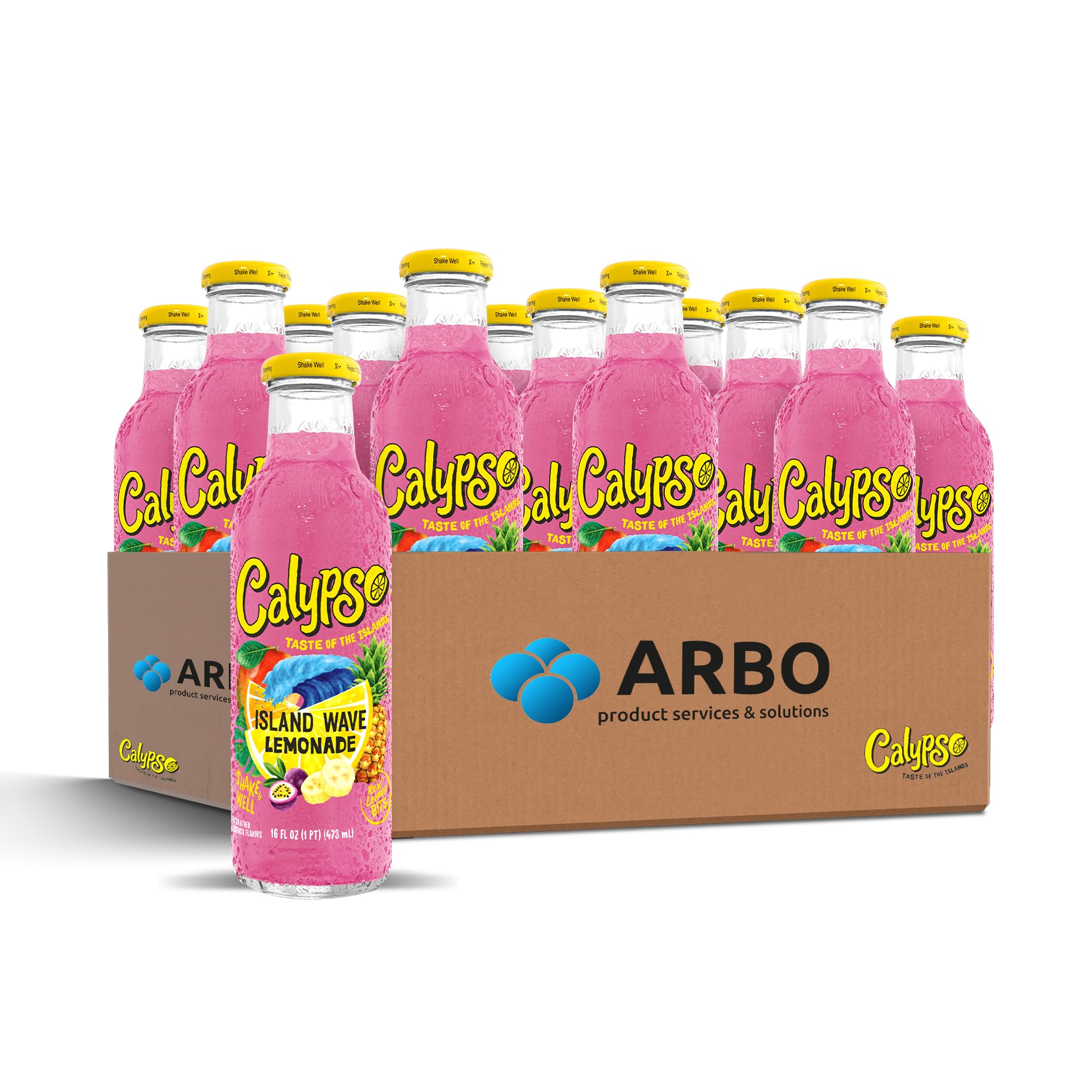 Calypso Island Wave 473ml 12er-Pack inkl. Pfand | Exotische Limonade mit tropischem Geschmack – Sommerlicher Erfrischungsdrink aus den USA, fruchtig & eiskalt genießen