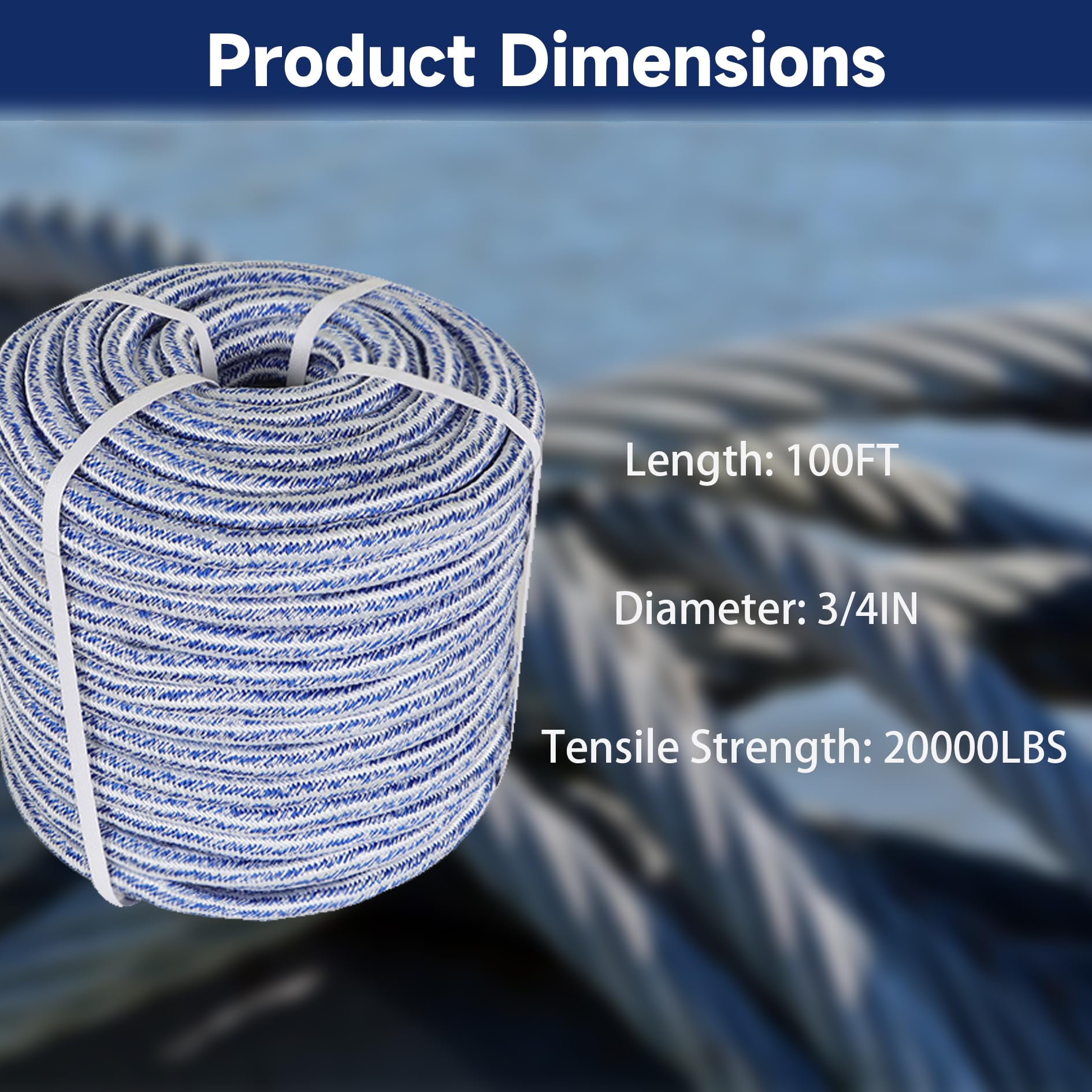 Snapklik.com : Elfinrm Arborist Tree Rope, 3/4inch By 100FT, 24 Strand ...
