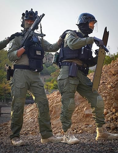 Vista 18 de IDOGEAR Pantalones de combate G3 para hombre con rodilleras, pantalones de camuflaje múltiple Airsoft Caza Paintball Pantalones tácticos al aire