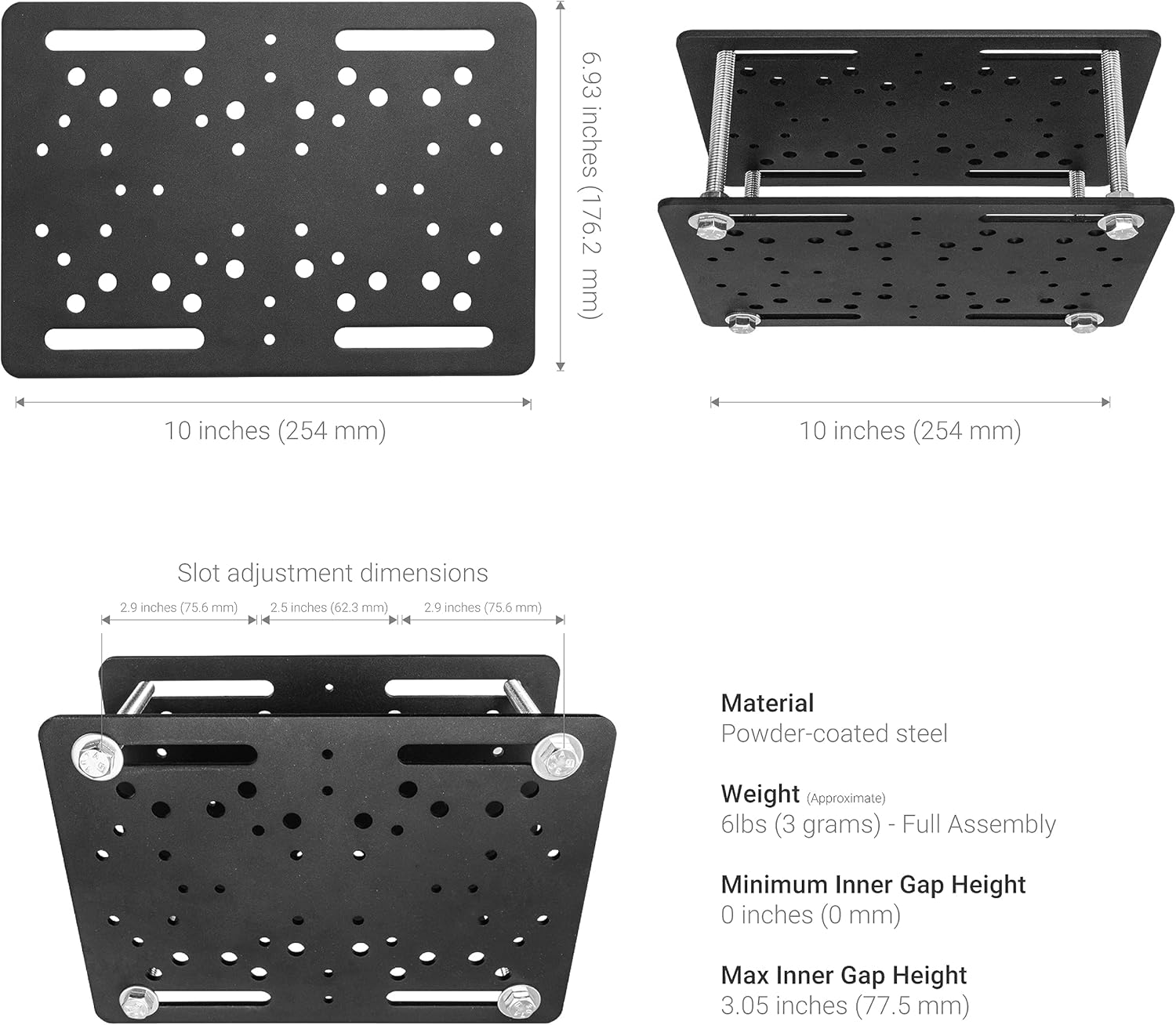 ARKON Mounts Slim-Grip Forklift Tablet Mount for Forklift Overhead Guards Adjustable Multi-Angle Arm Durable Mounting Plates for iPad, Samsung, Google, Nokia, and More