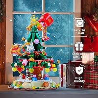 Vista 2 de BOOZUU Juego de bloques de construcción de árbol de Navidad, 1124 piezas de ladrillos de construcción de Navidad, juguete de regalo de Navidad