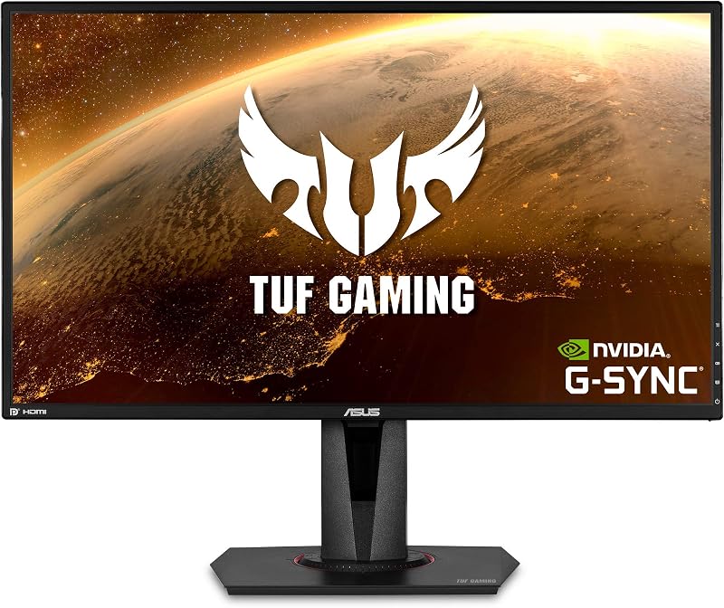 TUF Gaming 27" 2K HDR Gaming Monitor (VG27BQ) - QHD (2560 x 1440), 165Hz (Supports 144Hz), 0.4ms, Extreme Low Motion Blur, Speaker, G-SYNC Compatible, VESA Mountable, DisplayPort, HDMI,Black