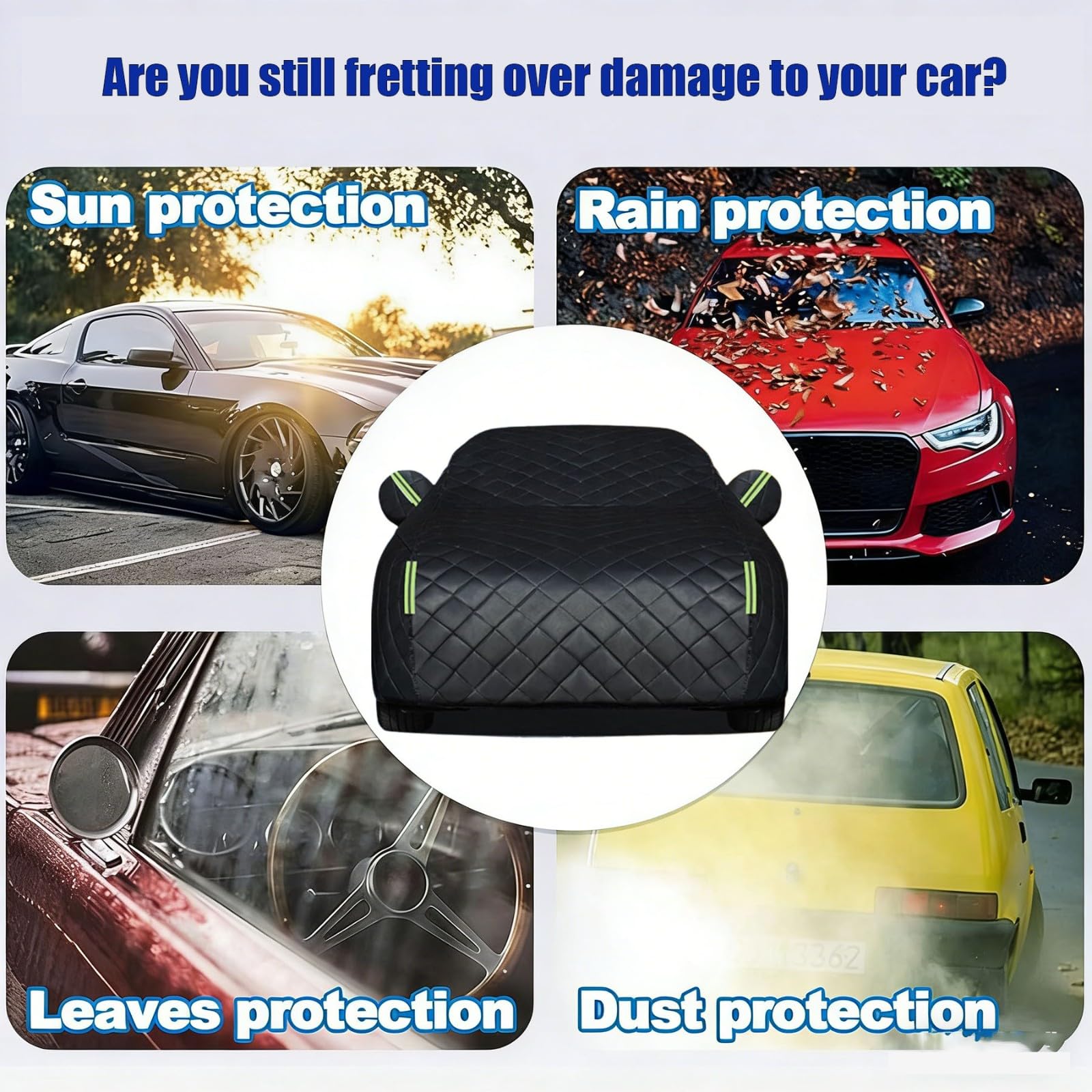 Bache Anti Grele Voiture pour Renault Trafic 3 Phase 1 2014-2019(Version L1H1),Imperméable Housse d'hiver Epaisse pour Voiture,Anti-Neige,Anti-Pluie Et Anti-Rayures avec Bandes Réfléchissantes