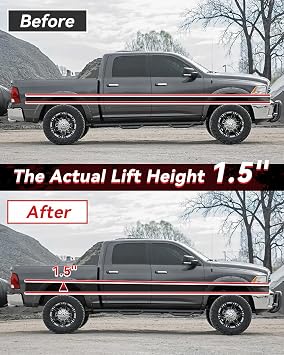 PROEZE 1.5 Rear Leveling Lift Kit Coil Spring Spacers for 2009-2024 Ram 1500 2WD 4WD, Rear Strut Spacers Suspension Leveling Kit