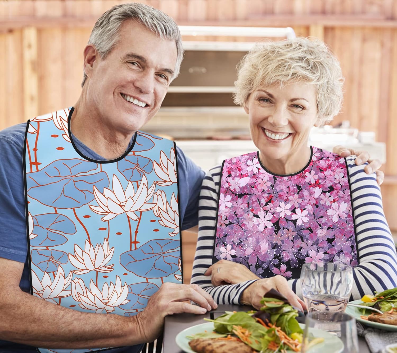 Yesland 3 Pack Adult Bibs for Elderly, Washable and Waterproof Bibs 30