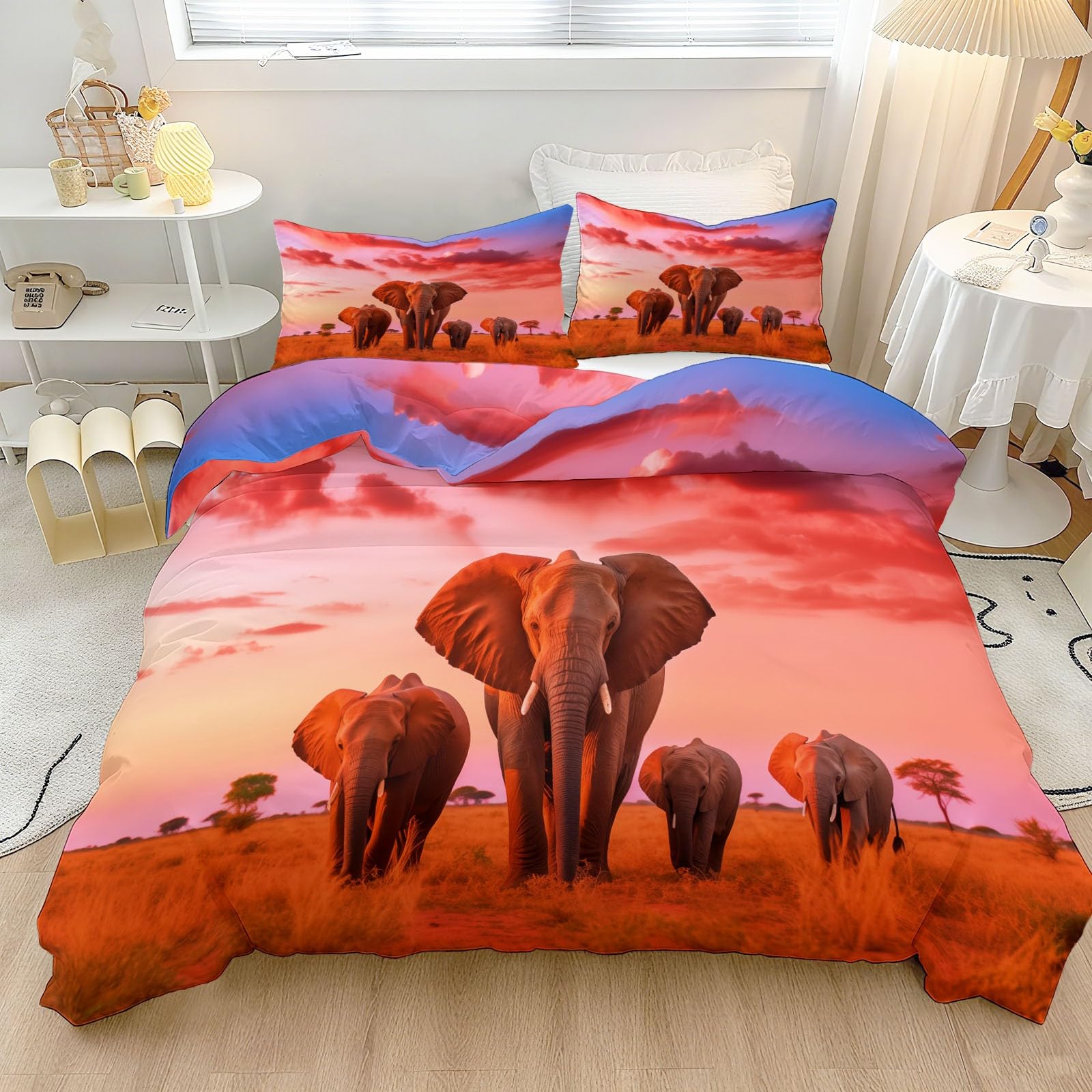 Parure de lit éléphant pour transformer votre chambre en prairie de nature