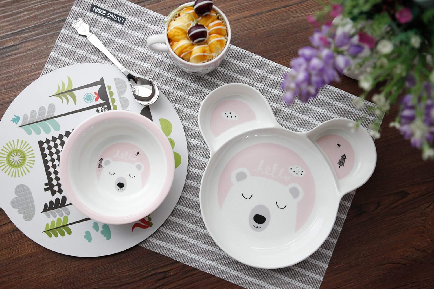 60% Off Discount ZEN Hello Hello Porcelain Childrens Kids Dinner Set of 3 (PINK) Best Promo ZEN Hello Hello Porcelain Childrens Kids Dinner Set of 3 (PINK)