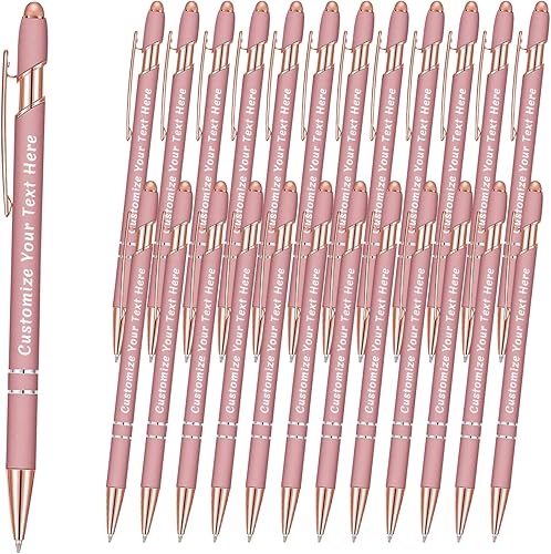 Miniatura 8 de XJone 12 bolígrafos personalizados a granel con punta de lápiz óptico, bolígrafos de grabado personalizado con mensaje de logotipo de nombre, ideas