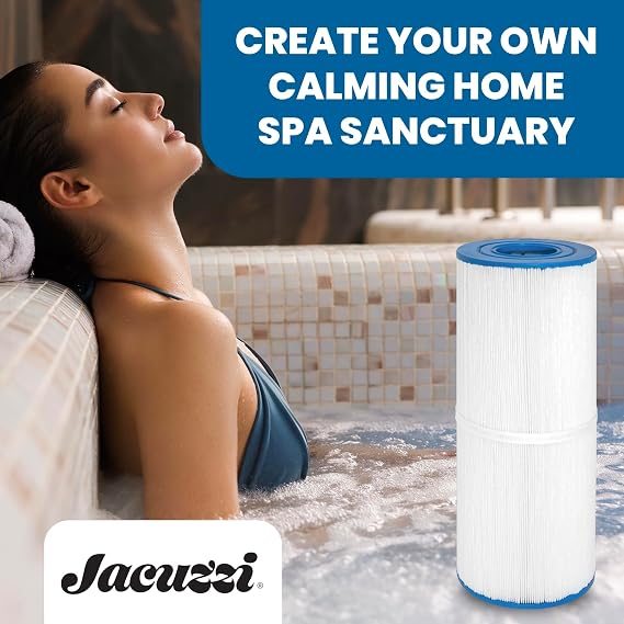 Jacuzzi 373045J ProClear 50 Sq Ft Pleated Filter Cartridge J-200 Series | Polyester Media, Open-End Design, Drop-In Installation, Captures Oils And Debris For Reliable Spa Filtration Performance