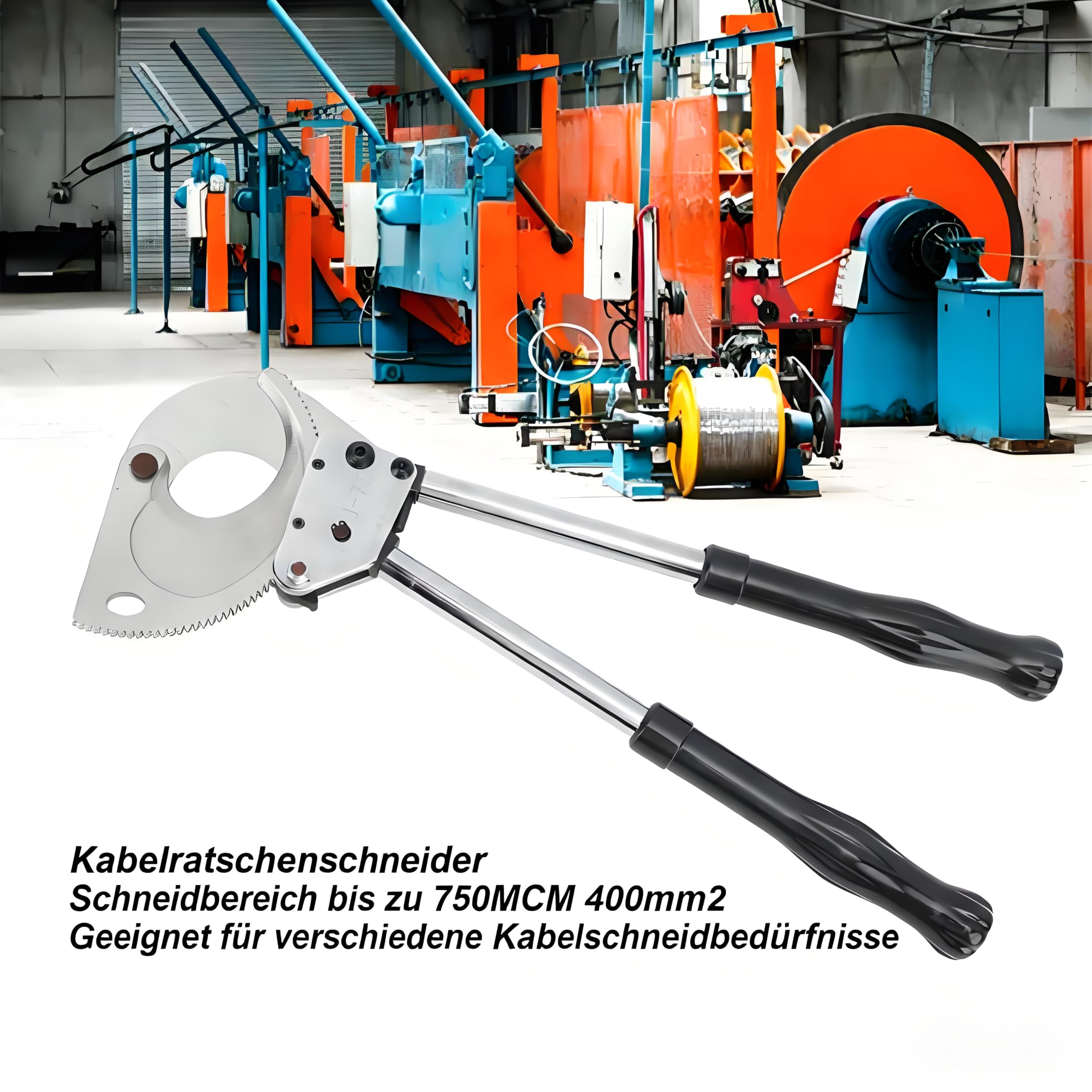 Tagliacavi a Cricchetto, 750MCM 400mm2, Diametro 65mm, 2,6 Pollici