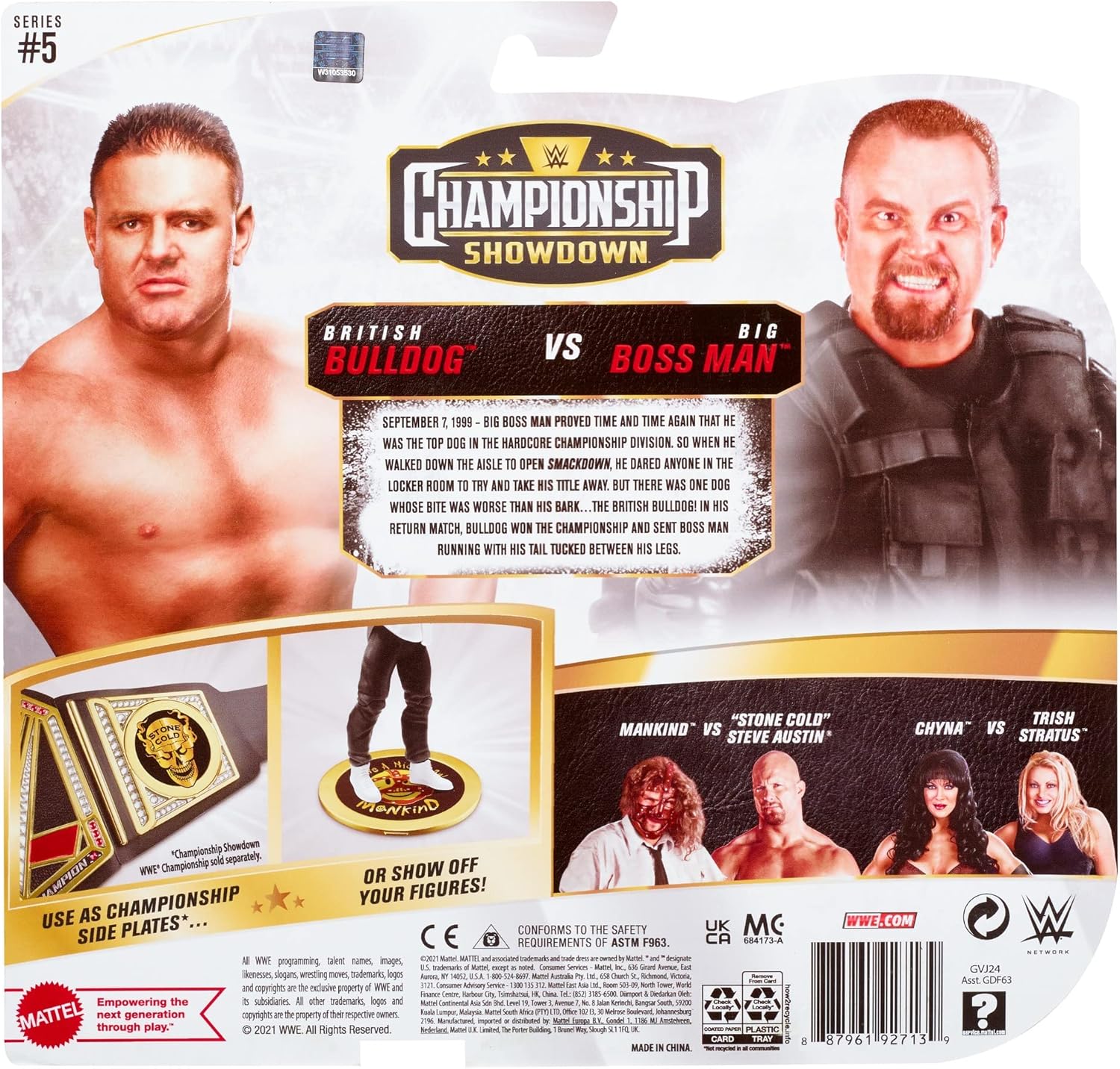 ​WWE MATTEL British Bulldog vs Big Boss Man Championship Showdown 2 Pack 6 in Action Figures High Flyers Battle Pack for Ages 6 Years Old and Up​