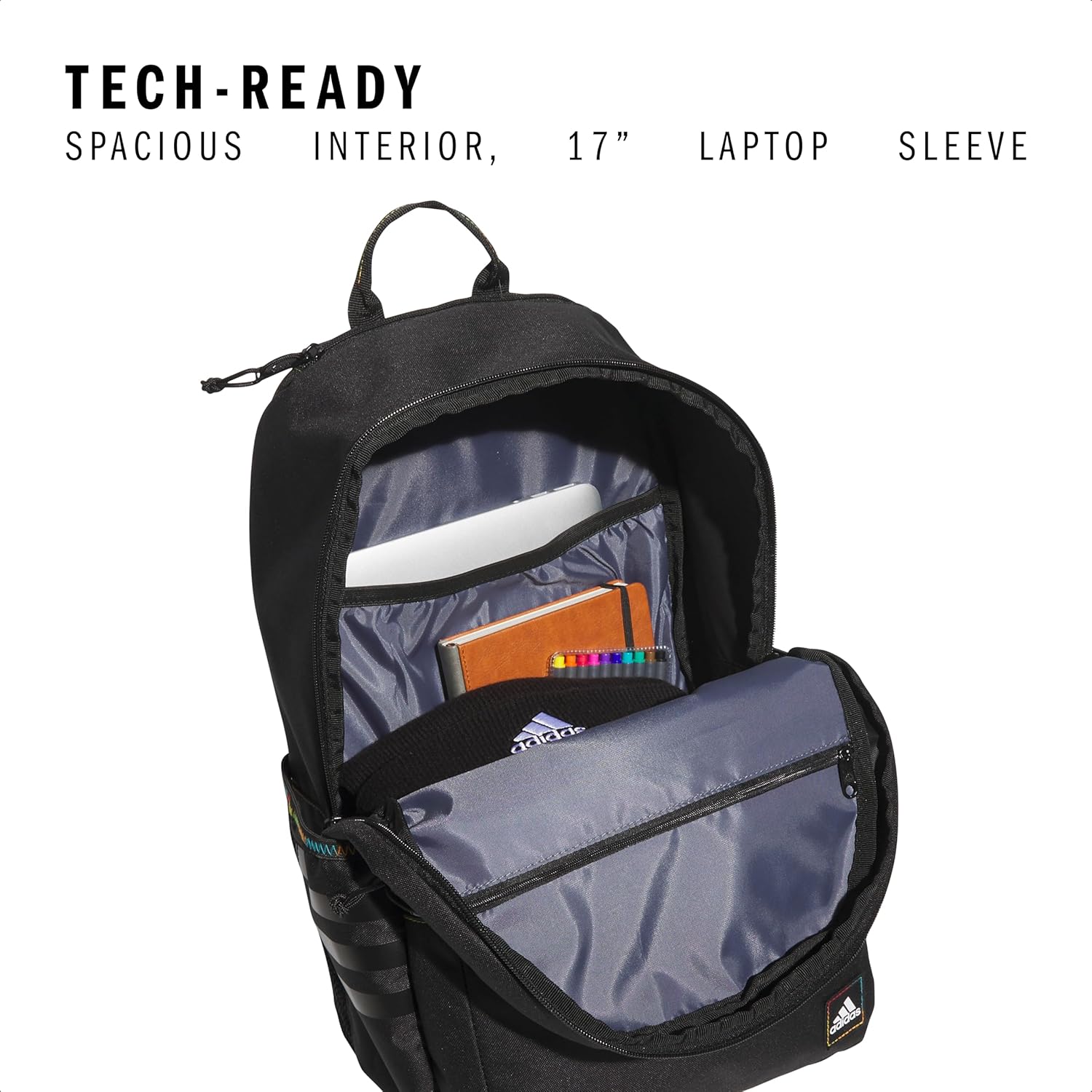 3-Stripe Classic backpack for men and women, bag with laptop sleeve - Image 2